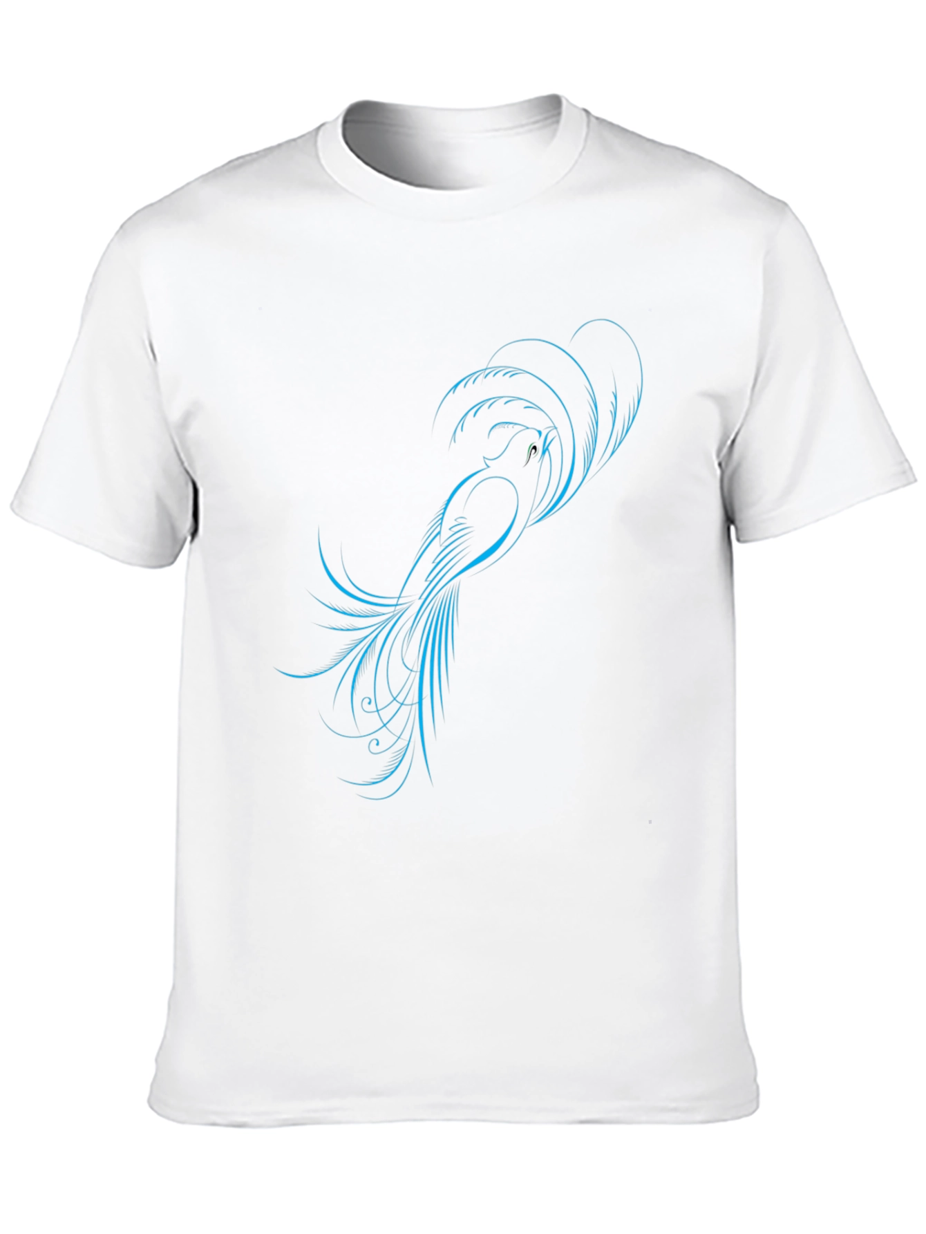 Black Stylish Black T-Shirt with Blue Bird Design view 10