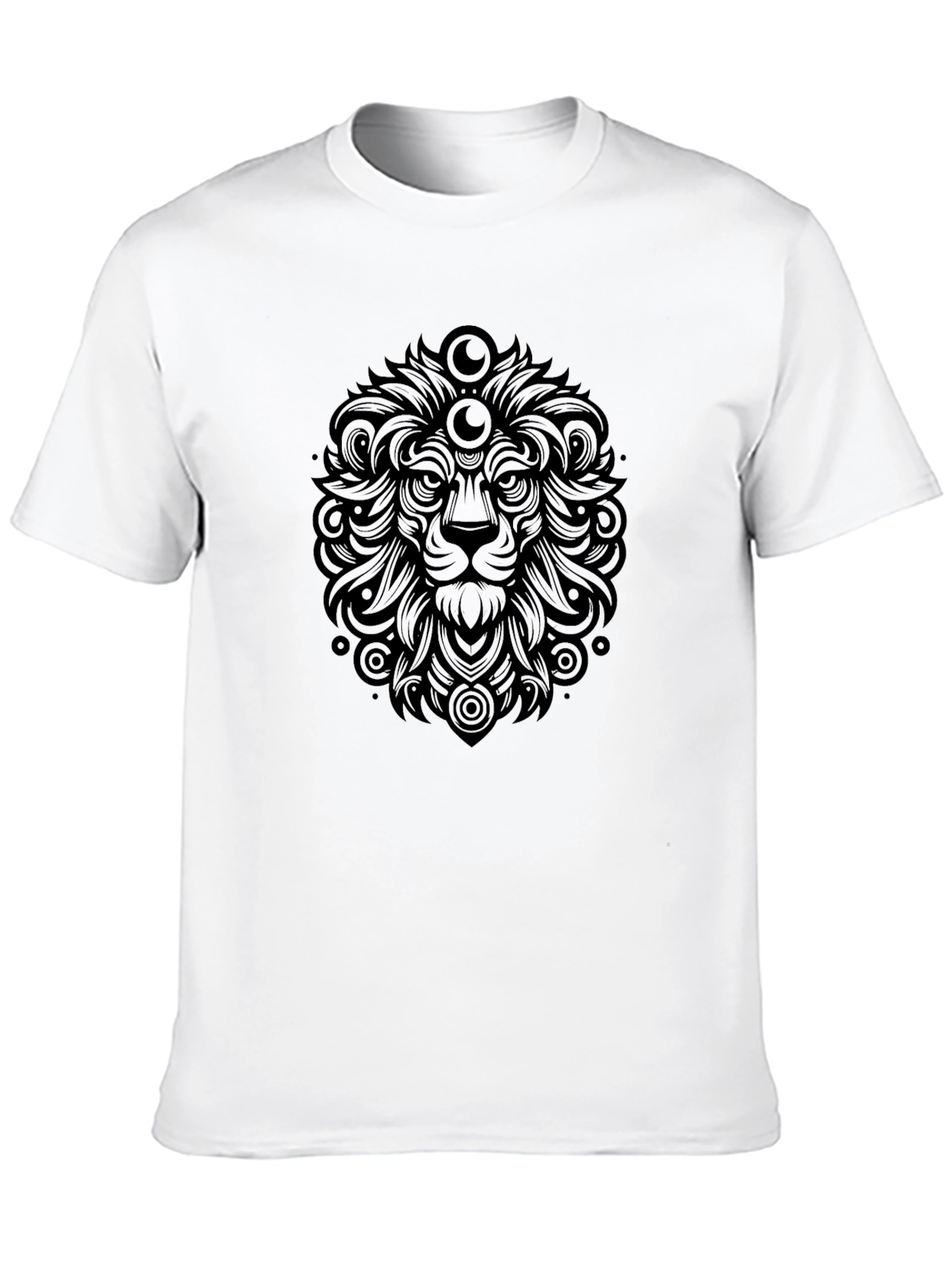 Black Lion Head Graphic T-Shirt - Dark and Stylish view 10