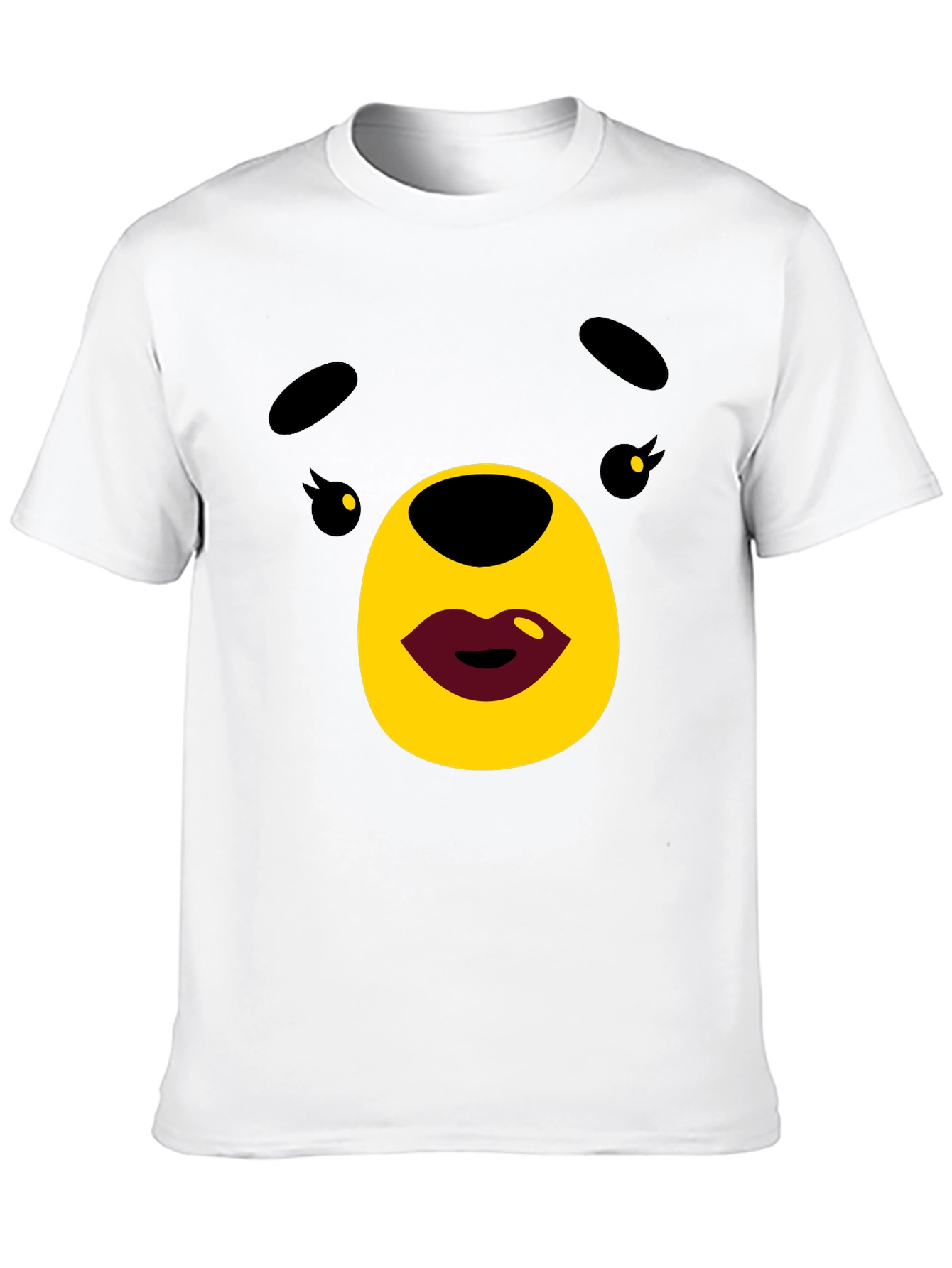 Black Cute Cartoon Bear Graphic Black T-Shirt view 10