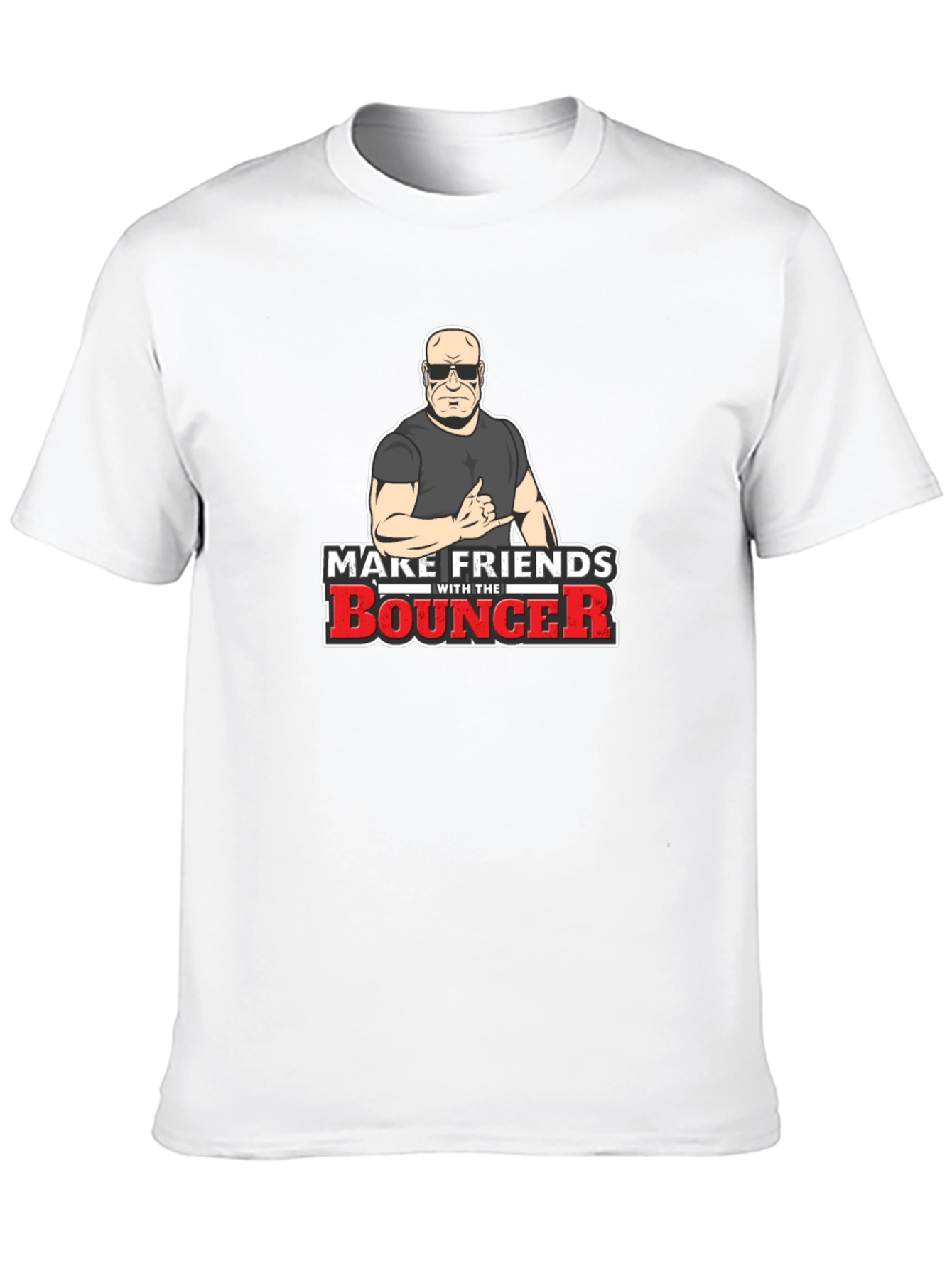Black Make Friends With The Bouncer Black T-Shirt view 10