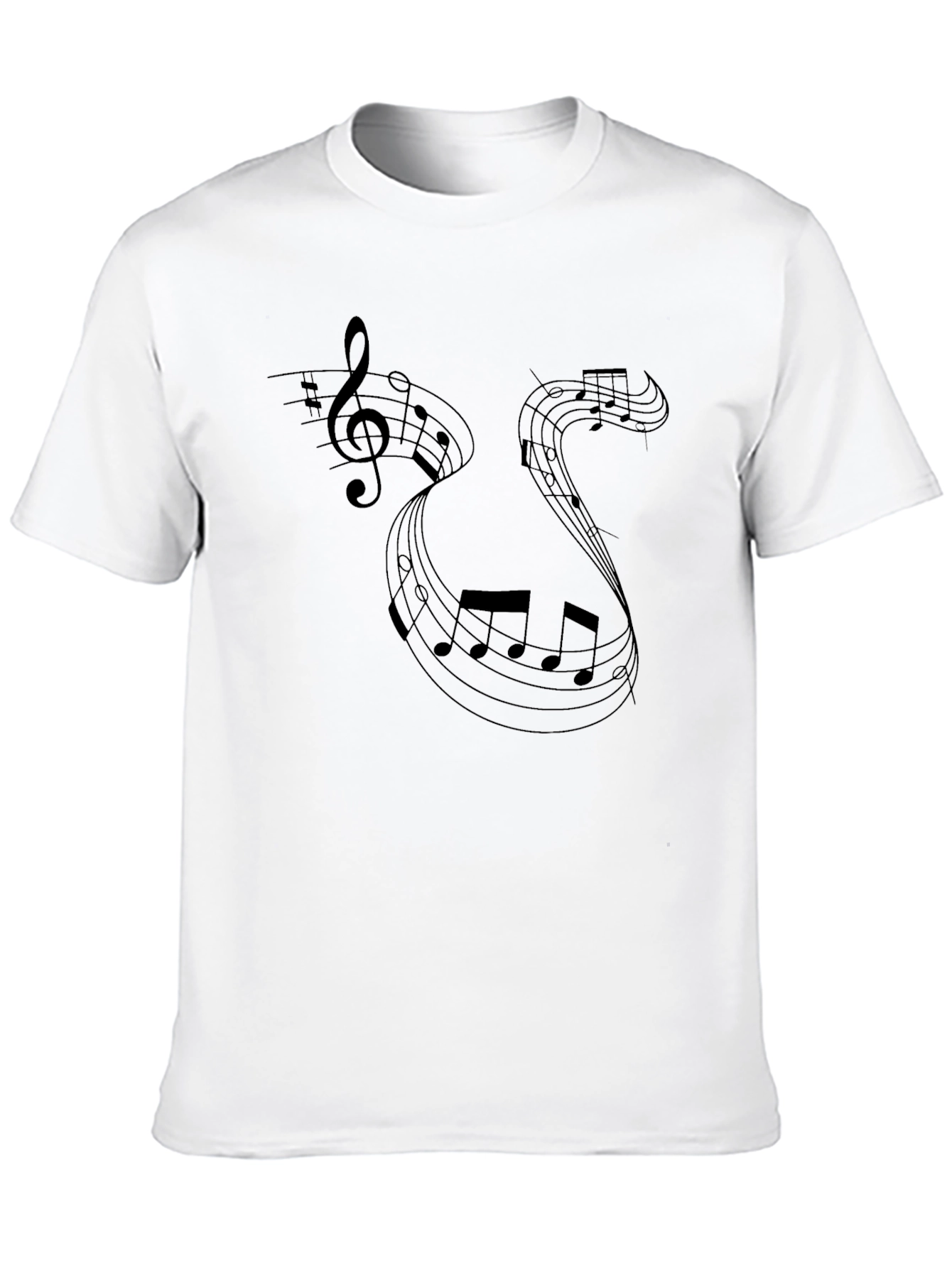 Black Musical Notes Black T-Shirt view 10