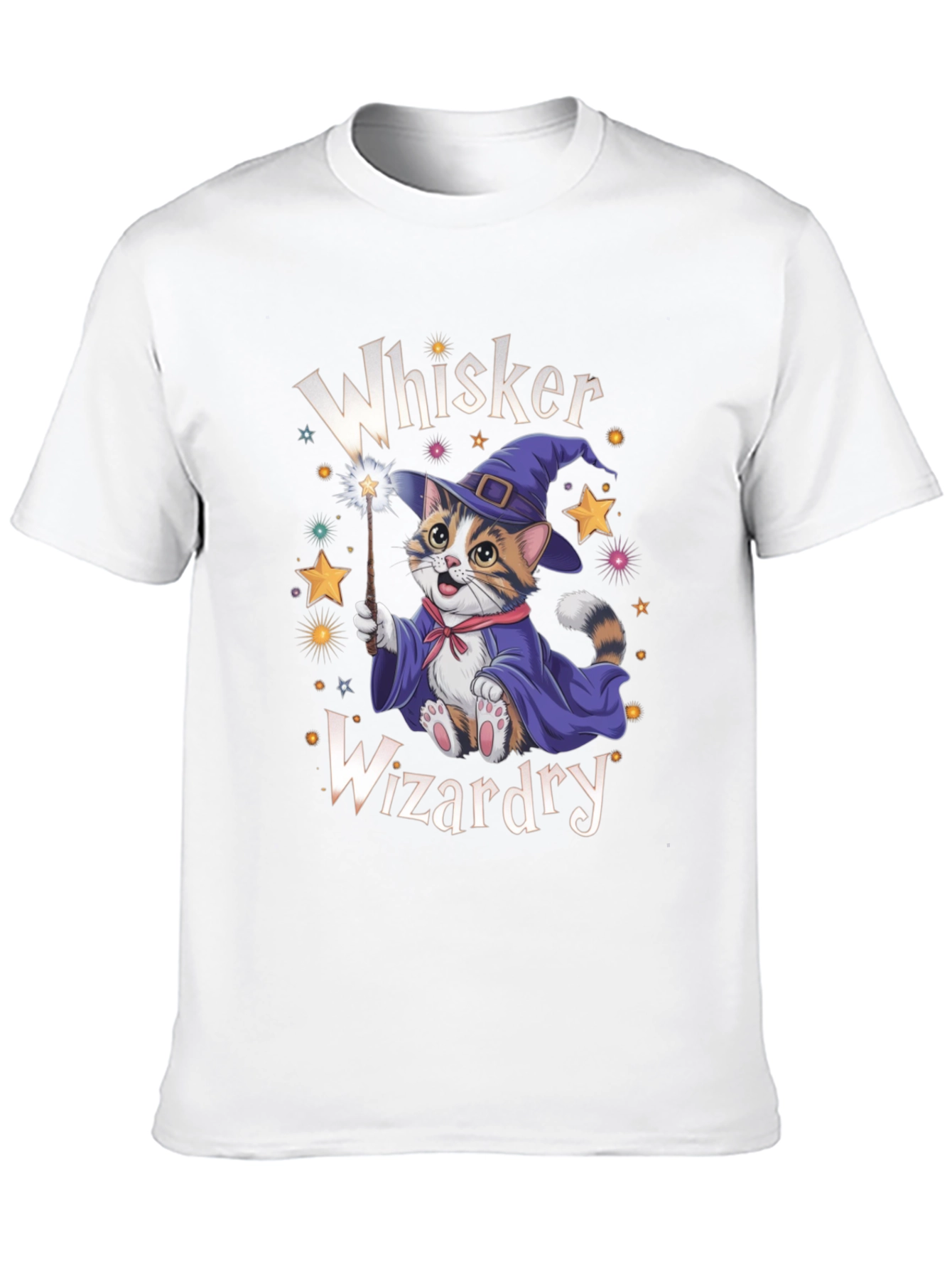 Black Whiskers Wizardry Cat T-Shirt view 10