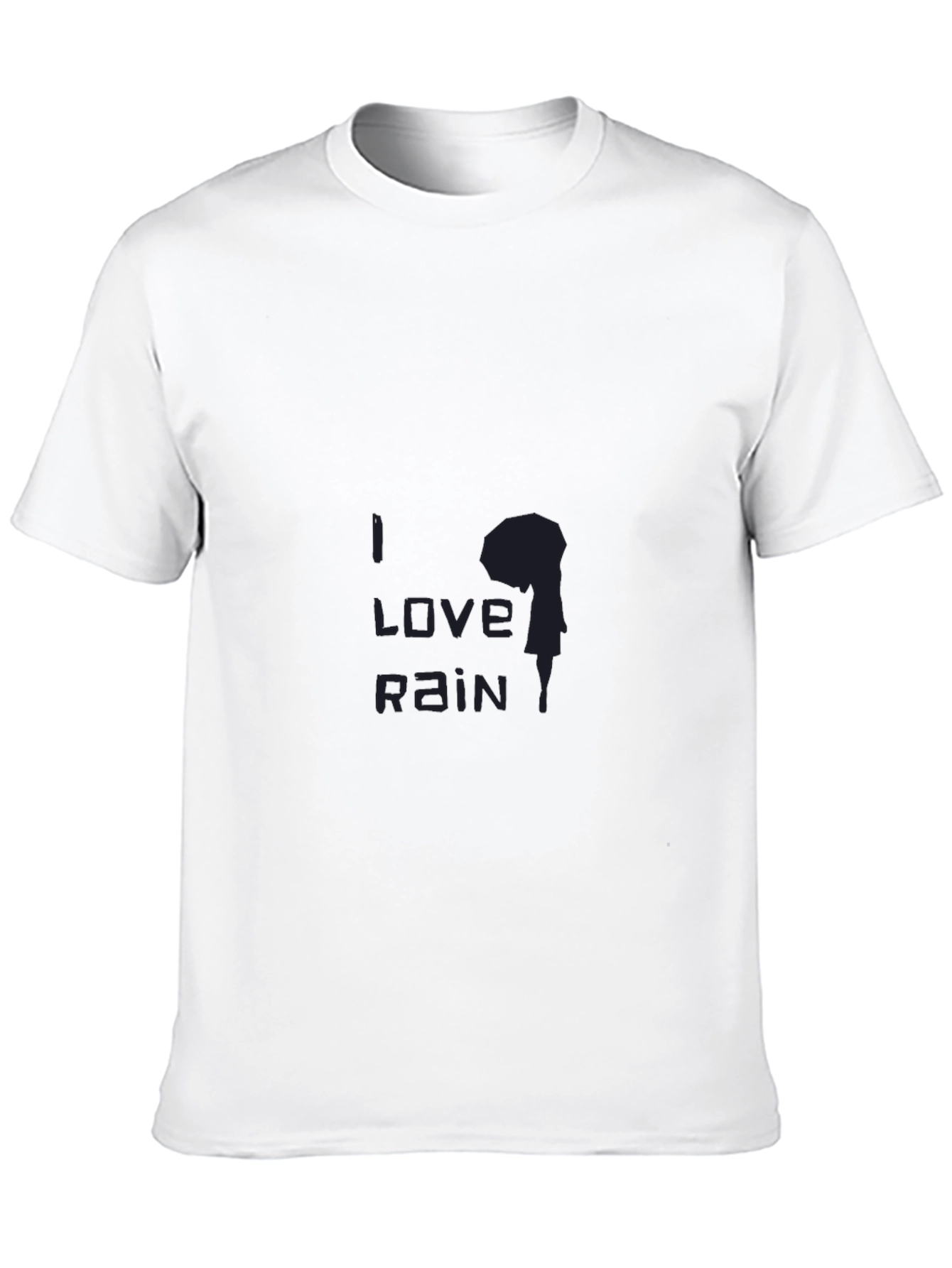 Black I Love Rain Black T-Shirt view 10