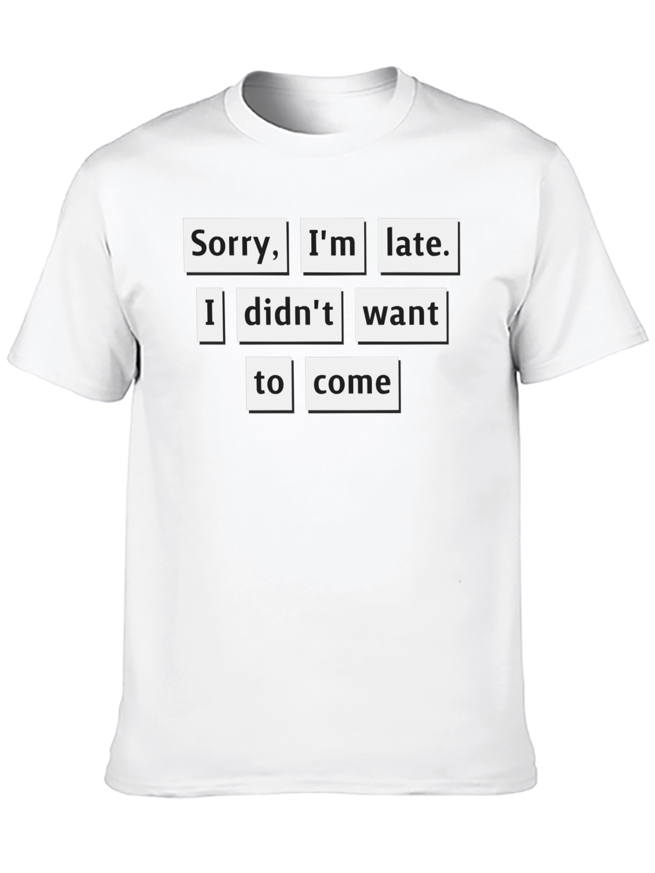 Black Sarcastic "Sorry I'm Late" Graphic Tee view 10