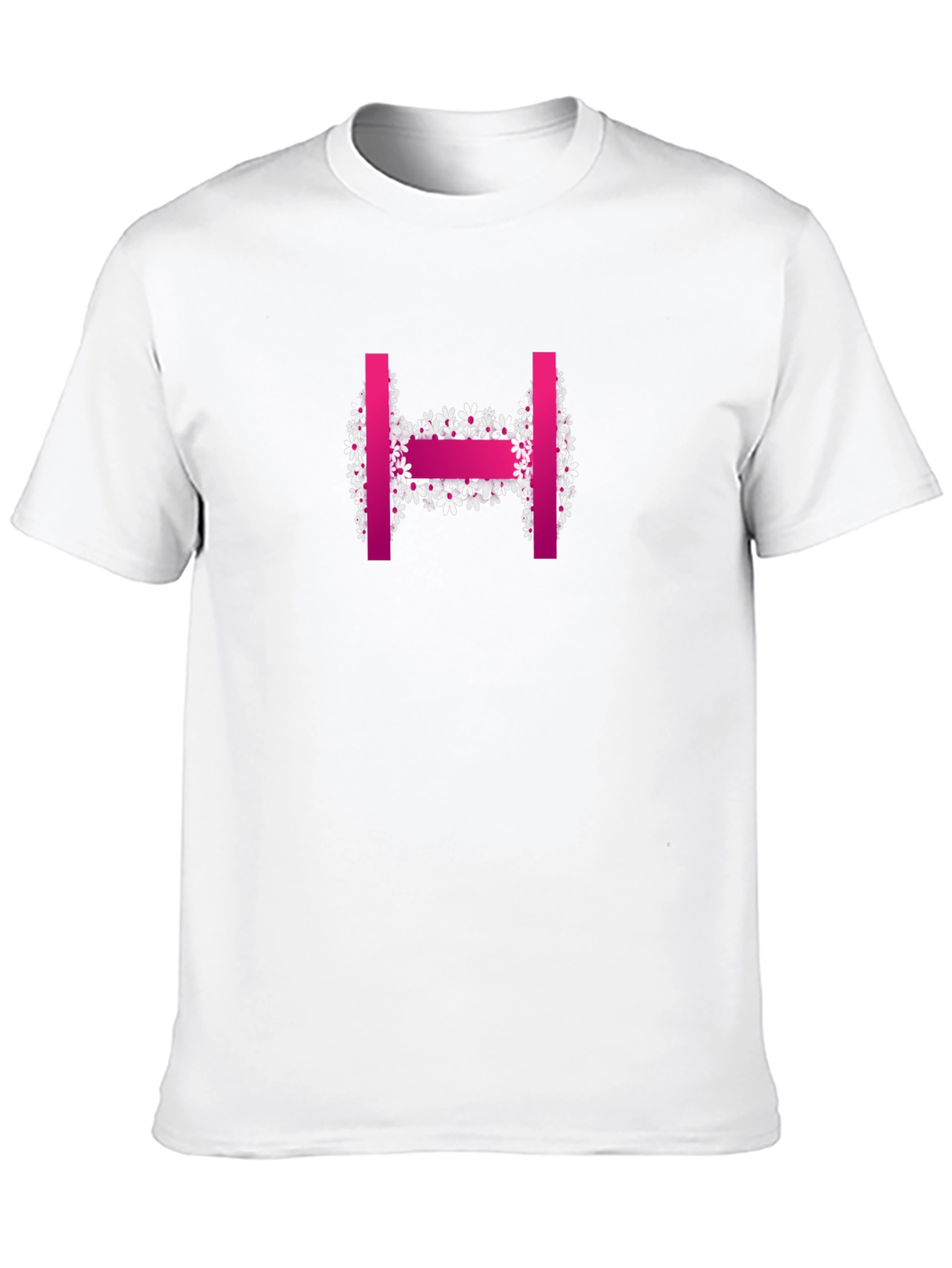 Black Floral H Letter T-Shirt - Stylish & Unique view 10