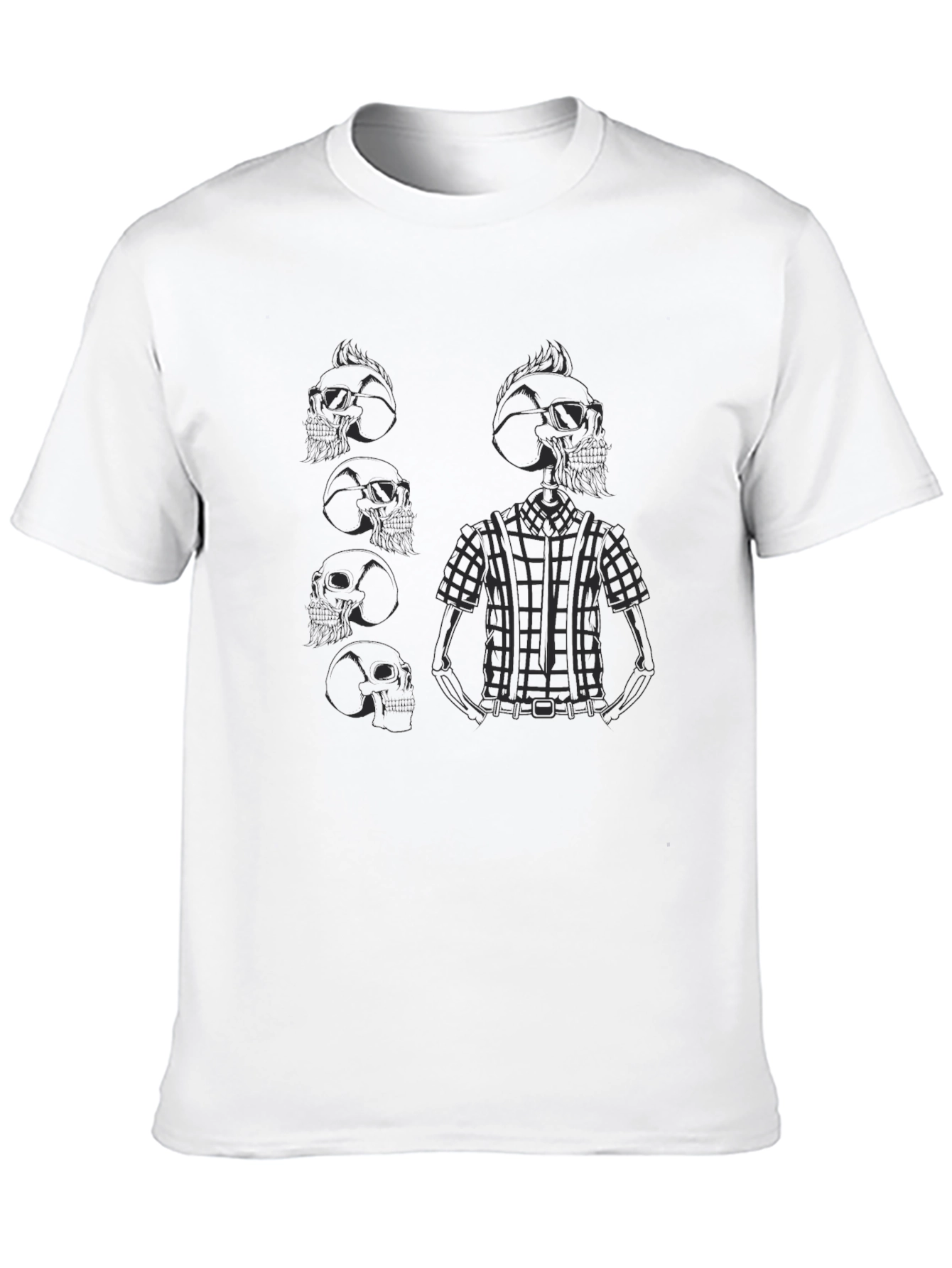 Skeleton Punk Graphic Tee - Cool Black T-Shirt - 10