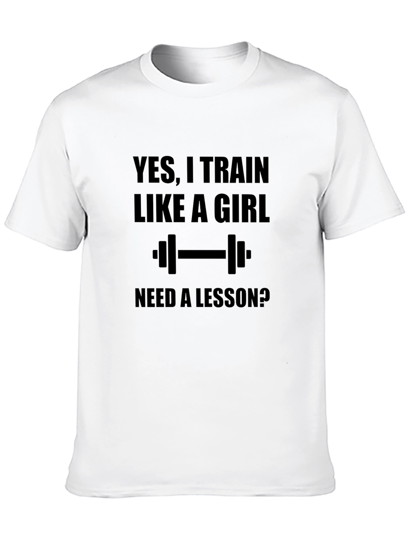 Black Humorous Gym T-Shirt: Train Like a Girl view 10
