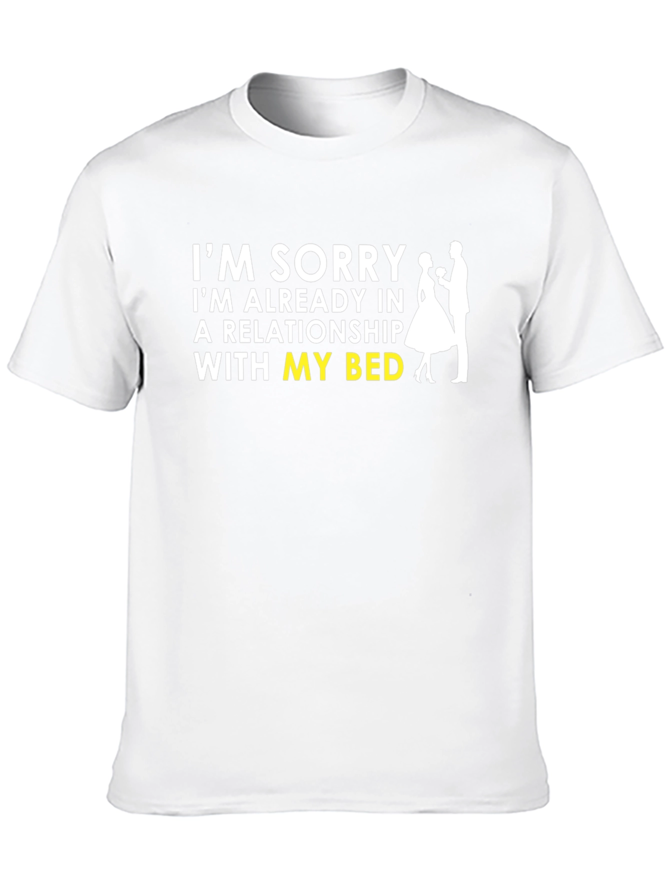 Black Sorry Already in Relationship with My Bed Black T-Shirt view 10