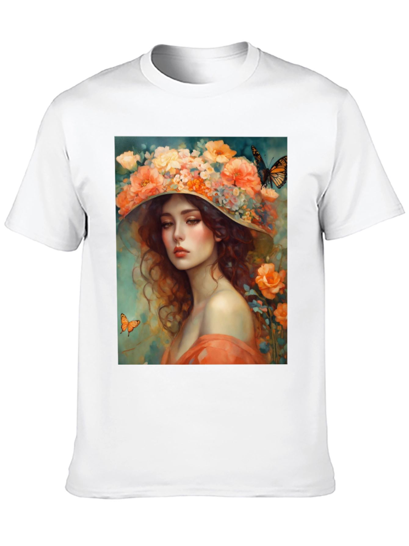 Black Floral Woman T-Shirt view 10