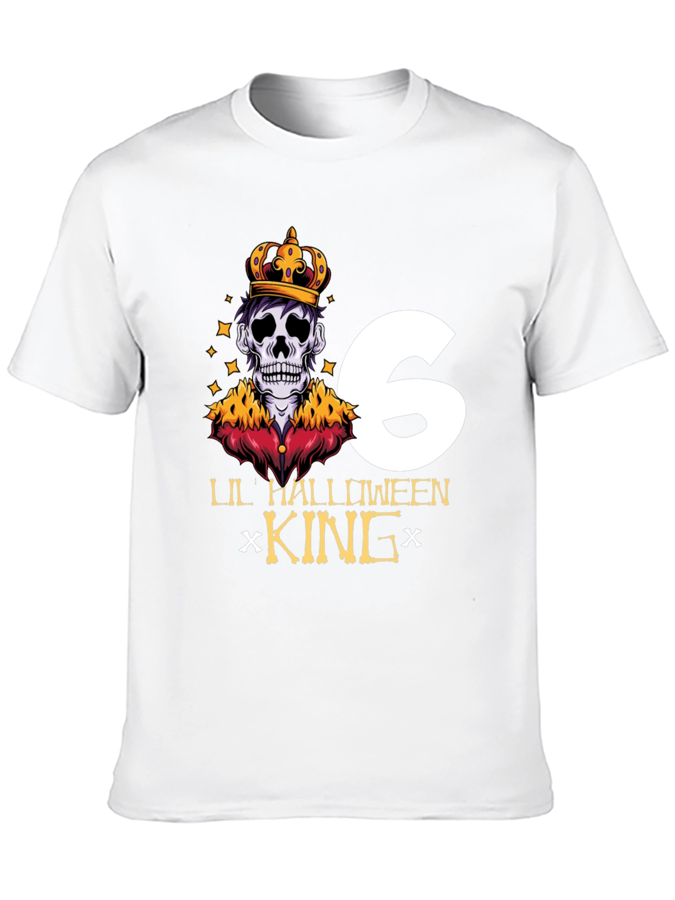 Black Lil' Halloween King Sixth Birthday T-Shirt view 10