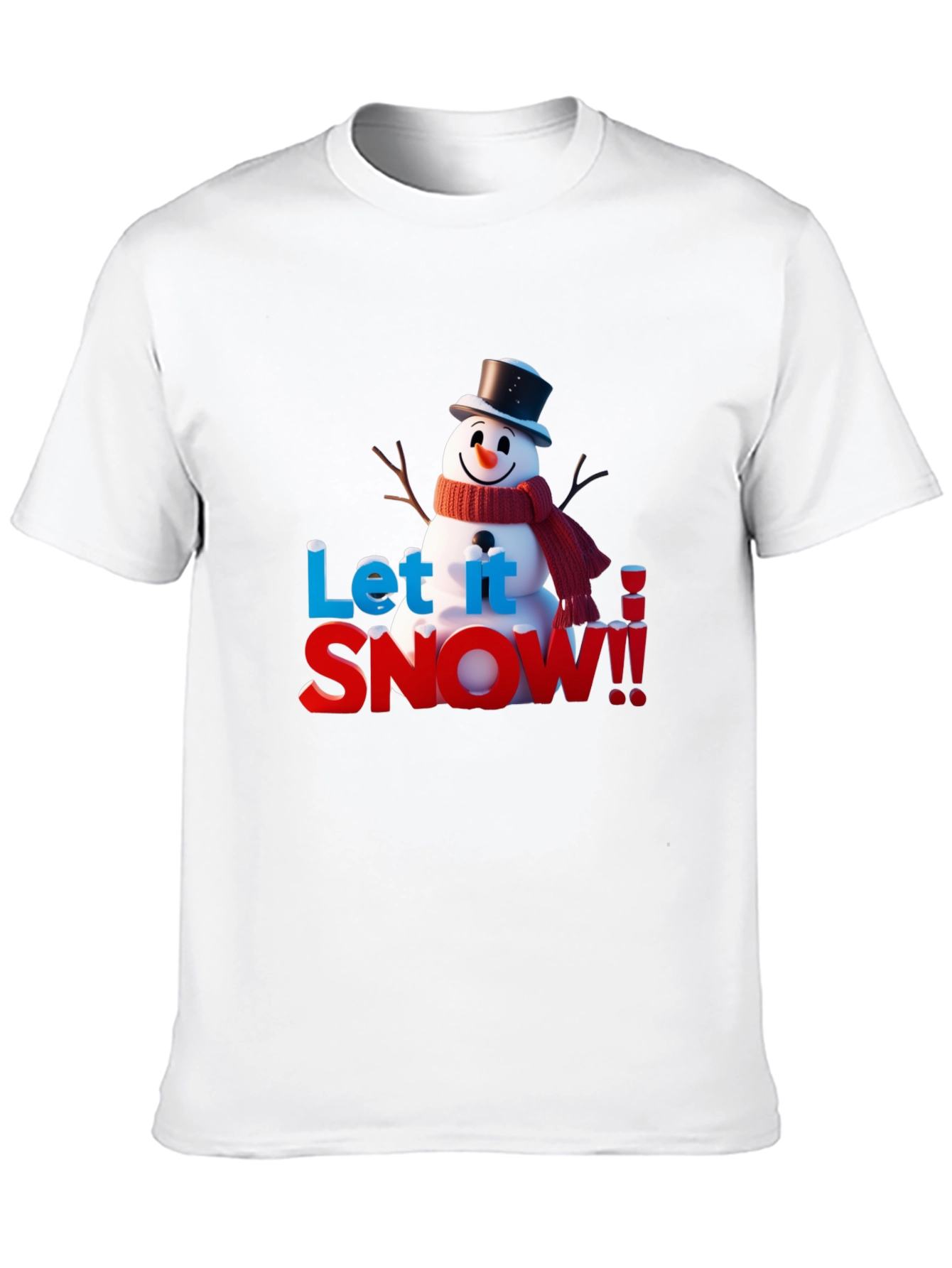 Black Let It Snow Holiday T-Shirt view 10