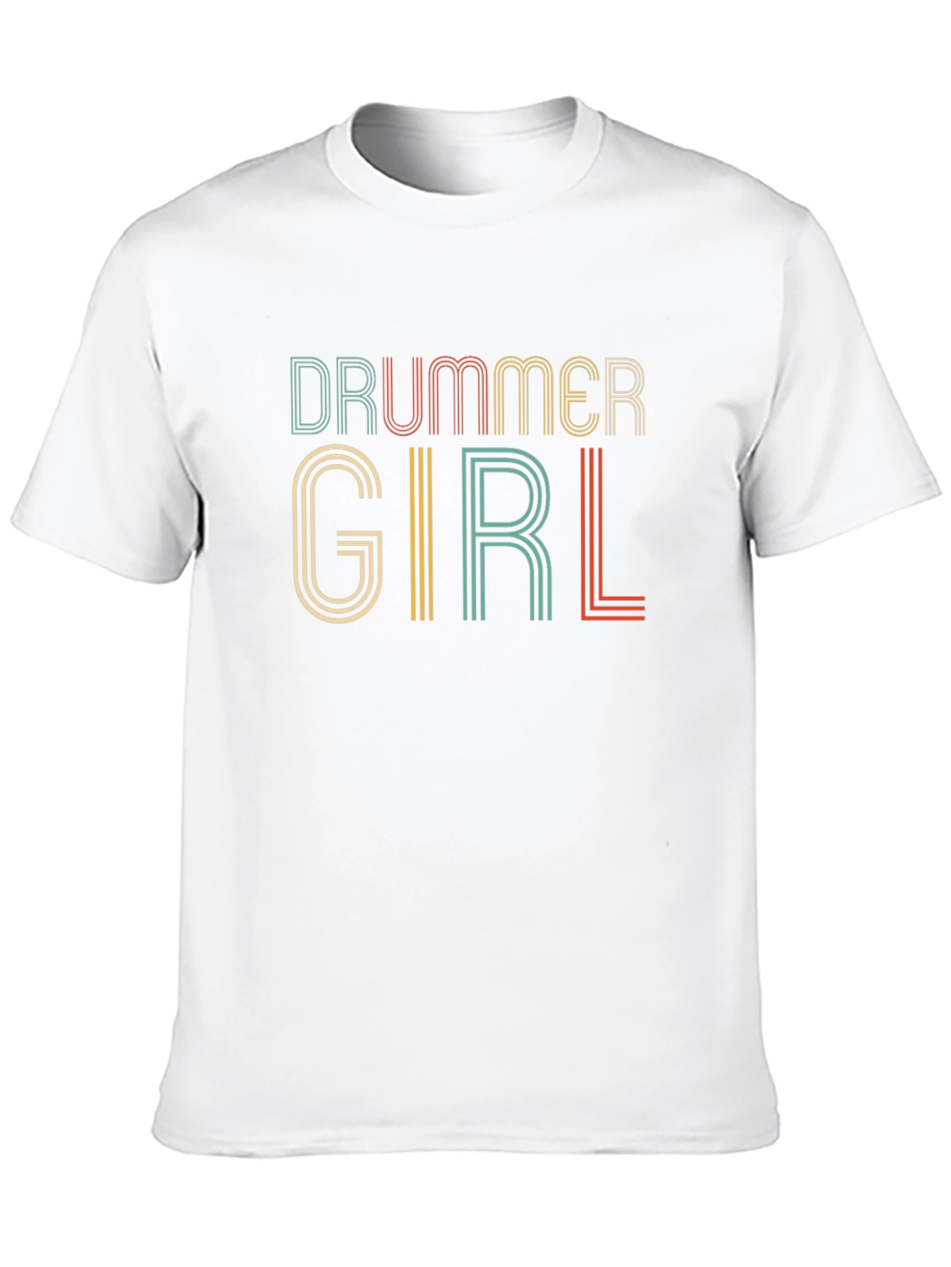 Black Drummer Girl Retro Style Black T-Shirt view 10