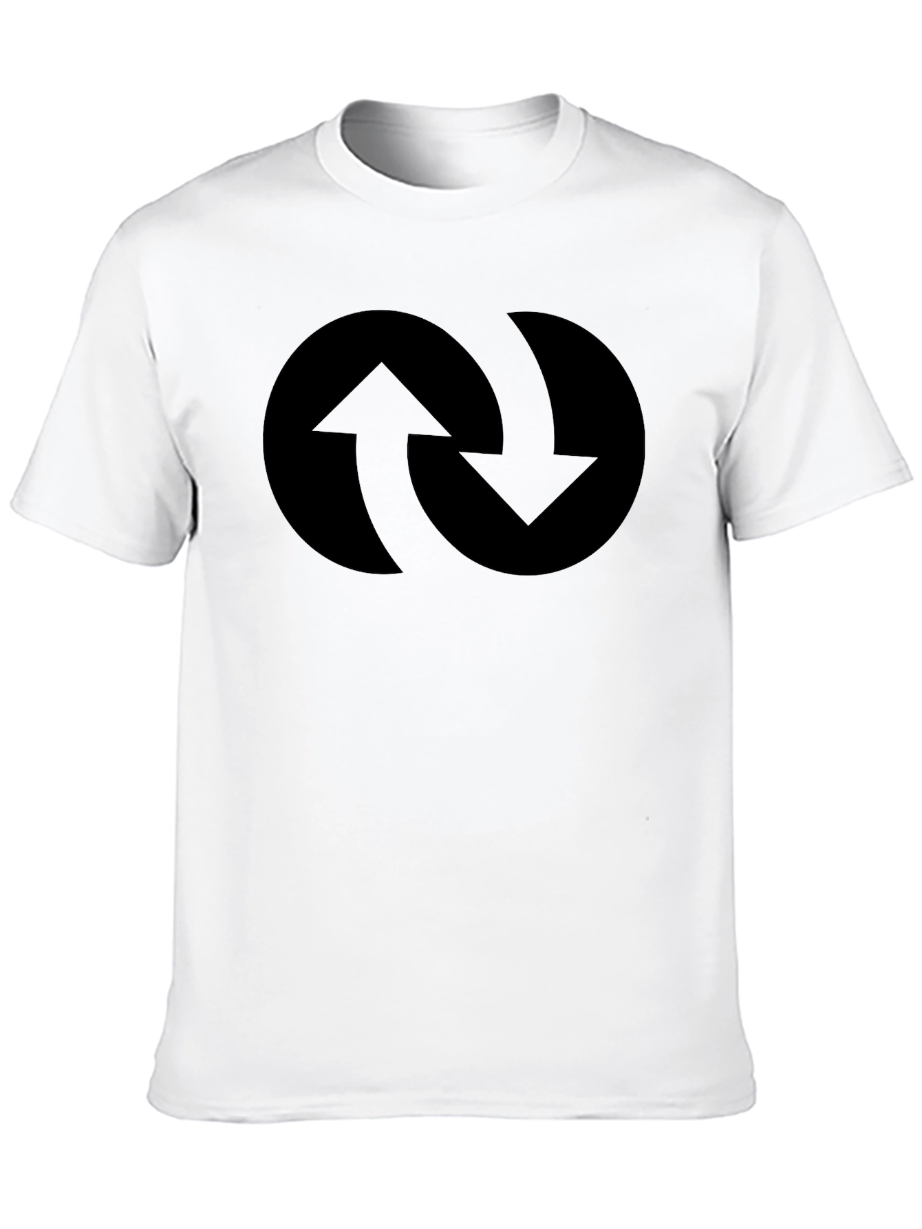 Black Black Circular Arrow Graphic Tee - Modern Design view 10