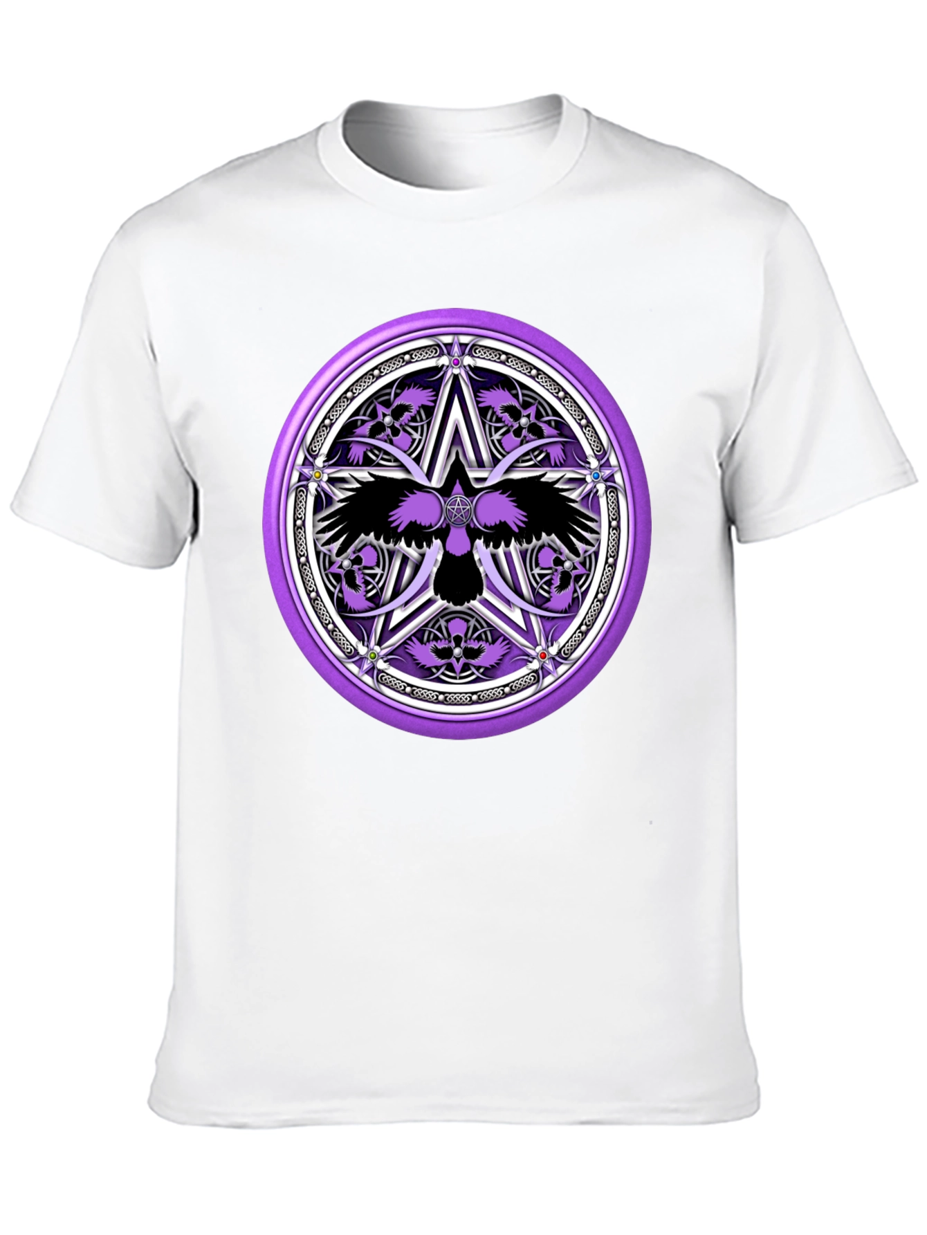 Black Raven Pentagram Graphic Tee - Black view 10