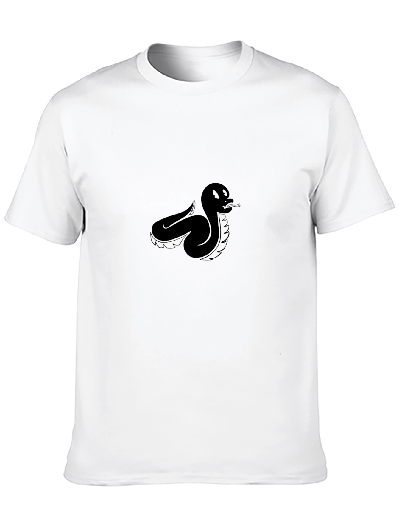 Black Black Snake Graphic Tee - Cool Cartoon Serpent Design view 10