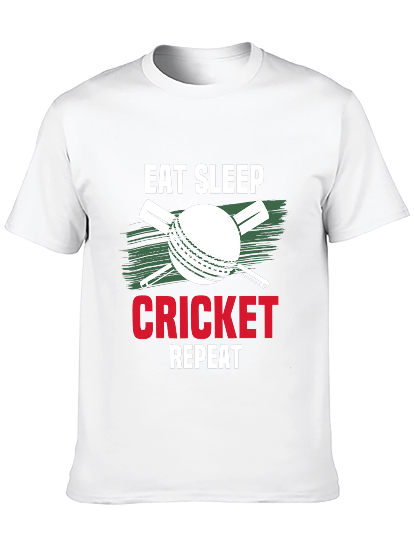 Black Eat Sleep Cricket Repeat Graphic Tee view 10