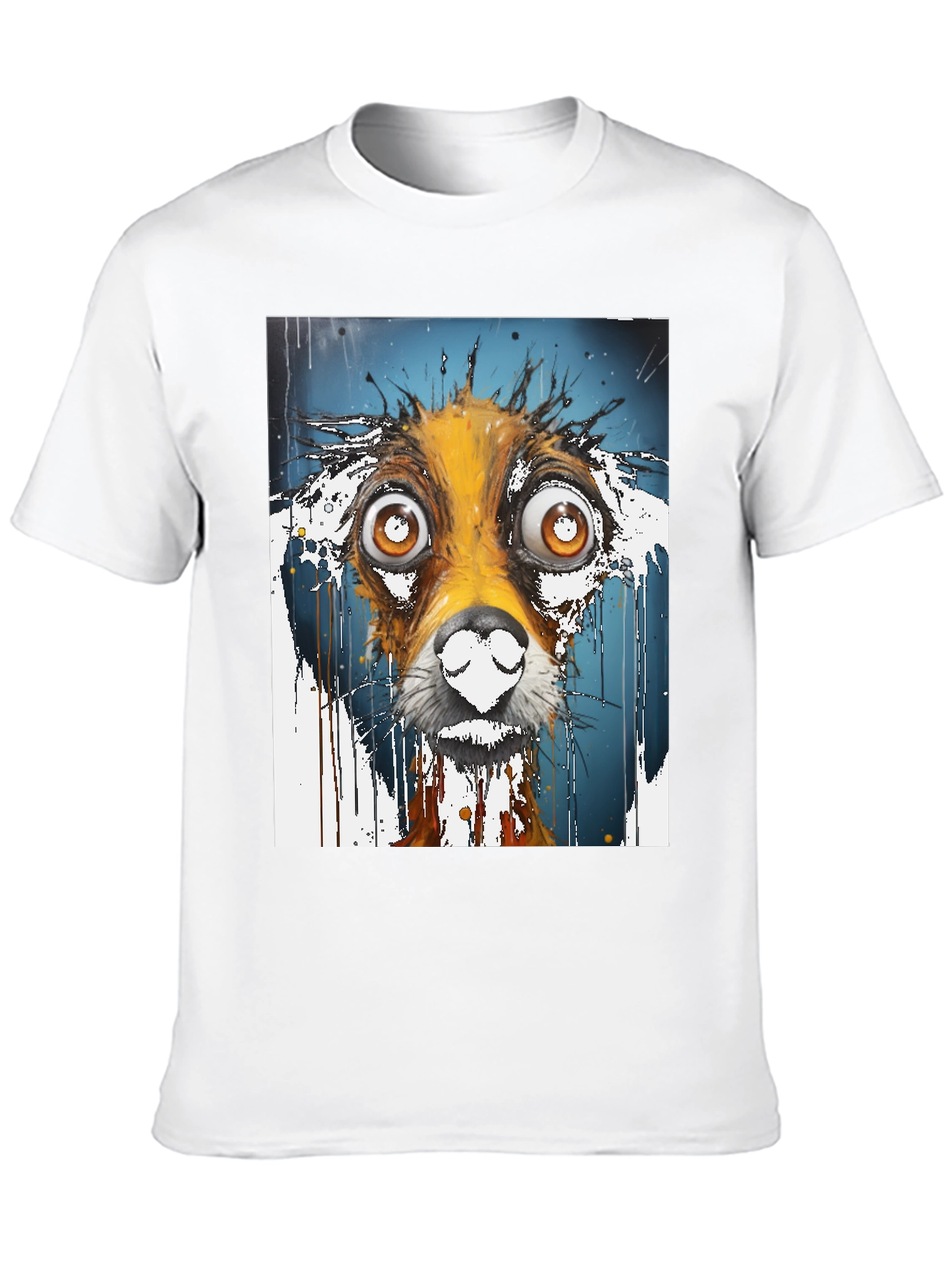 Black Dog Art Graphic Tee - Unisex Black Cotton T-Shirt view 10