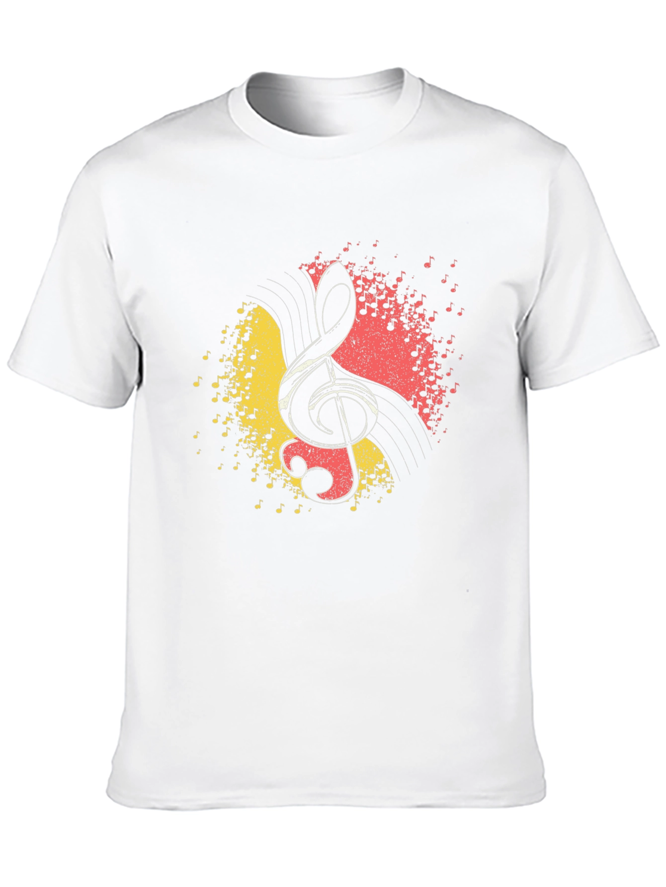 Black Musical Clef Graphic Tee - Black Cotton T-Shirt view 10