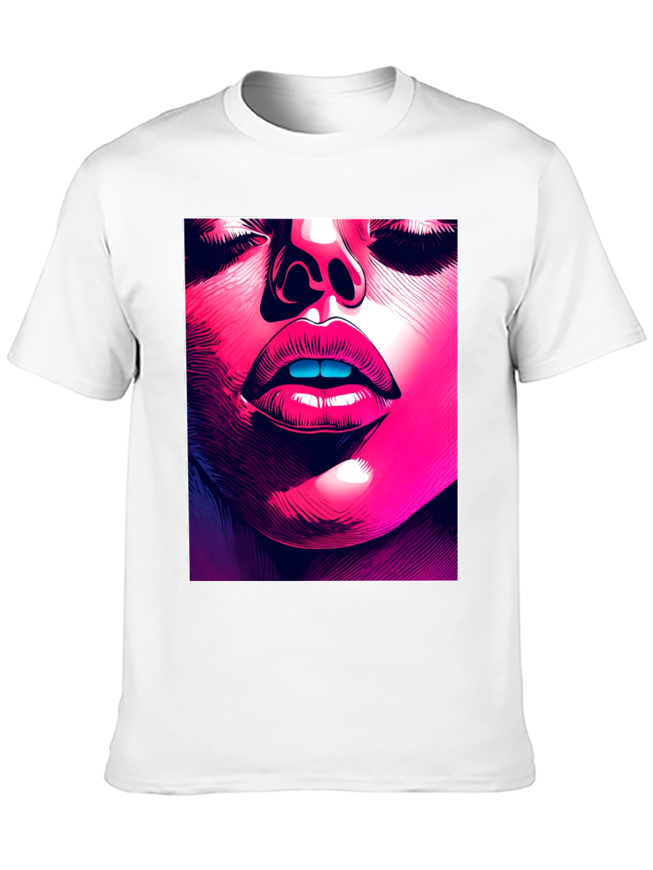 Black Abstract Face Graphic Tee - Stylish Black T-Shirt view 10