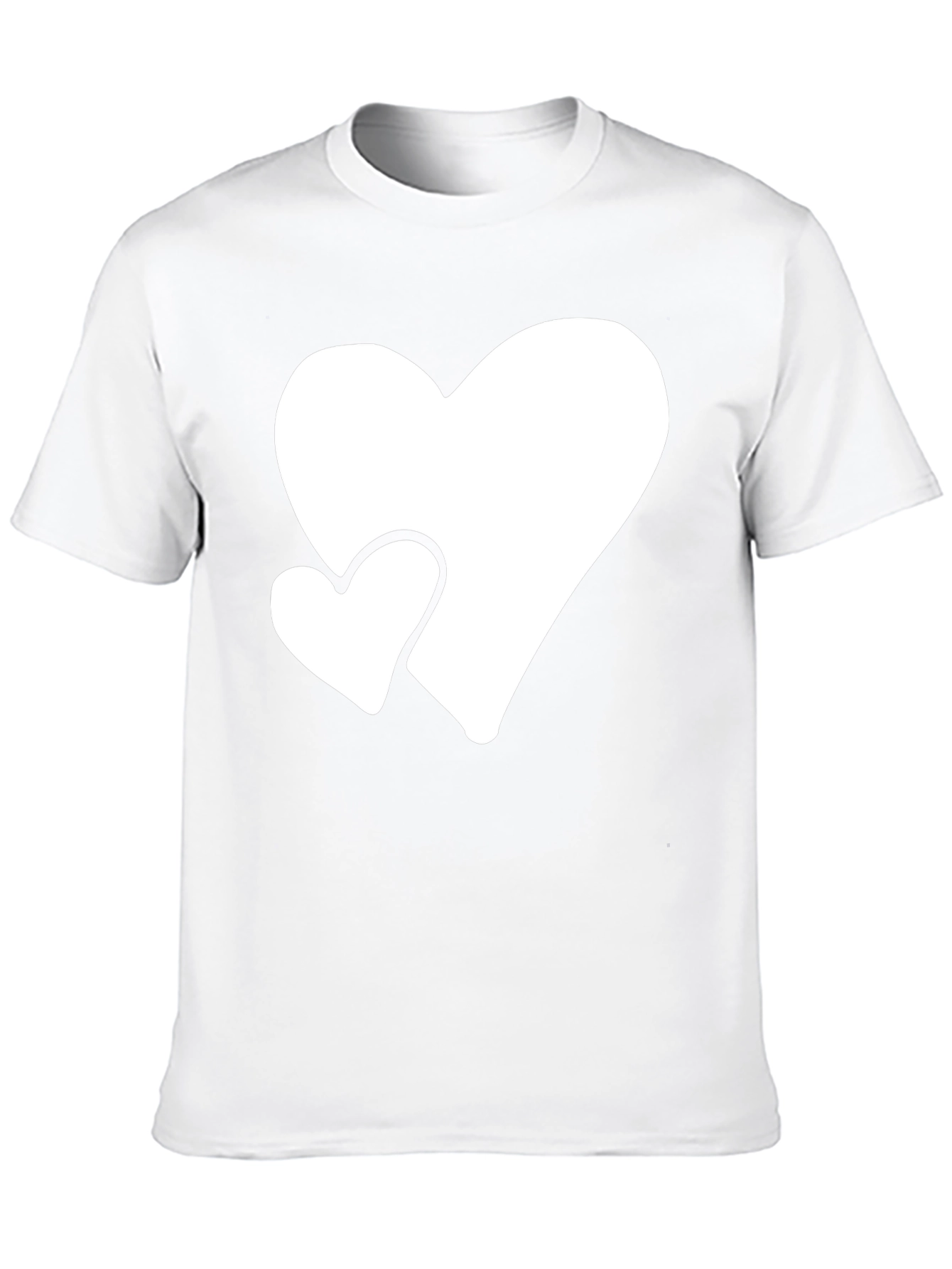 Black Black T-Shirt with White Hearts view 10