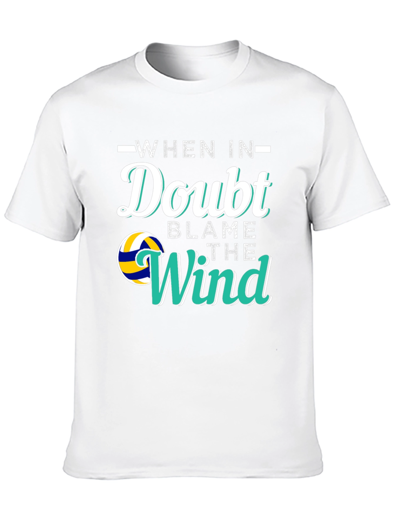 Black Volleyball When In Doubt Blame the Wind Graphic T-Shirt view 10