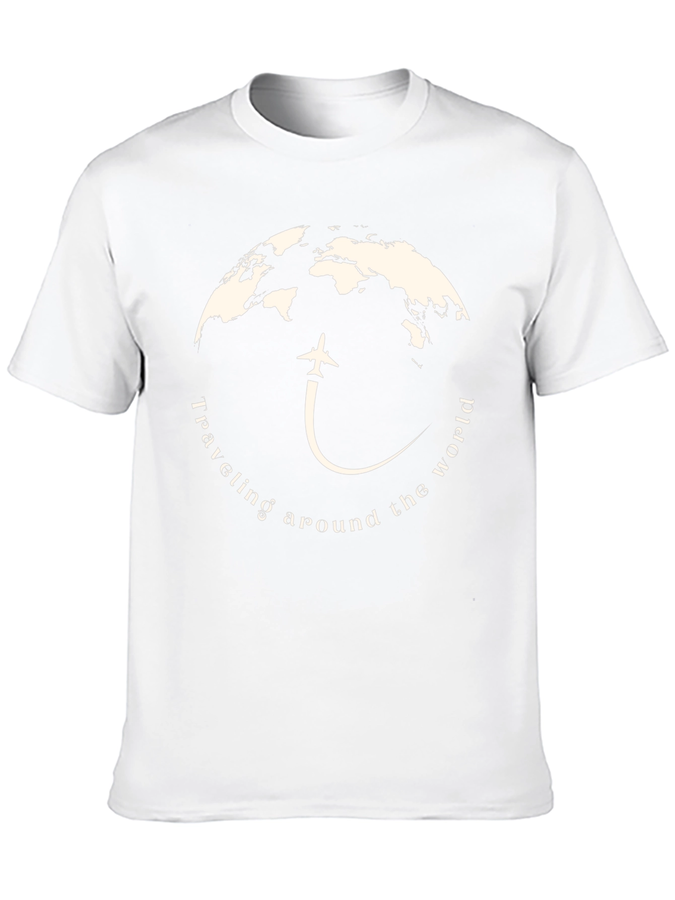Black Travel the World T-Shirt: Airplane & Earth Design view 10
