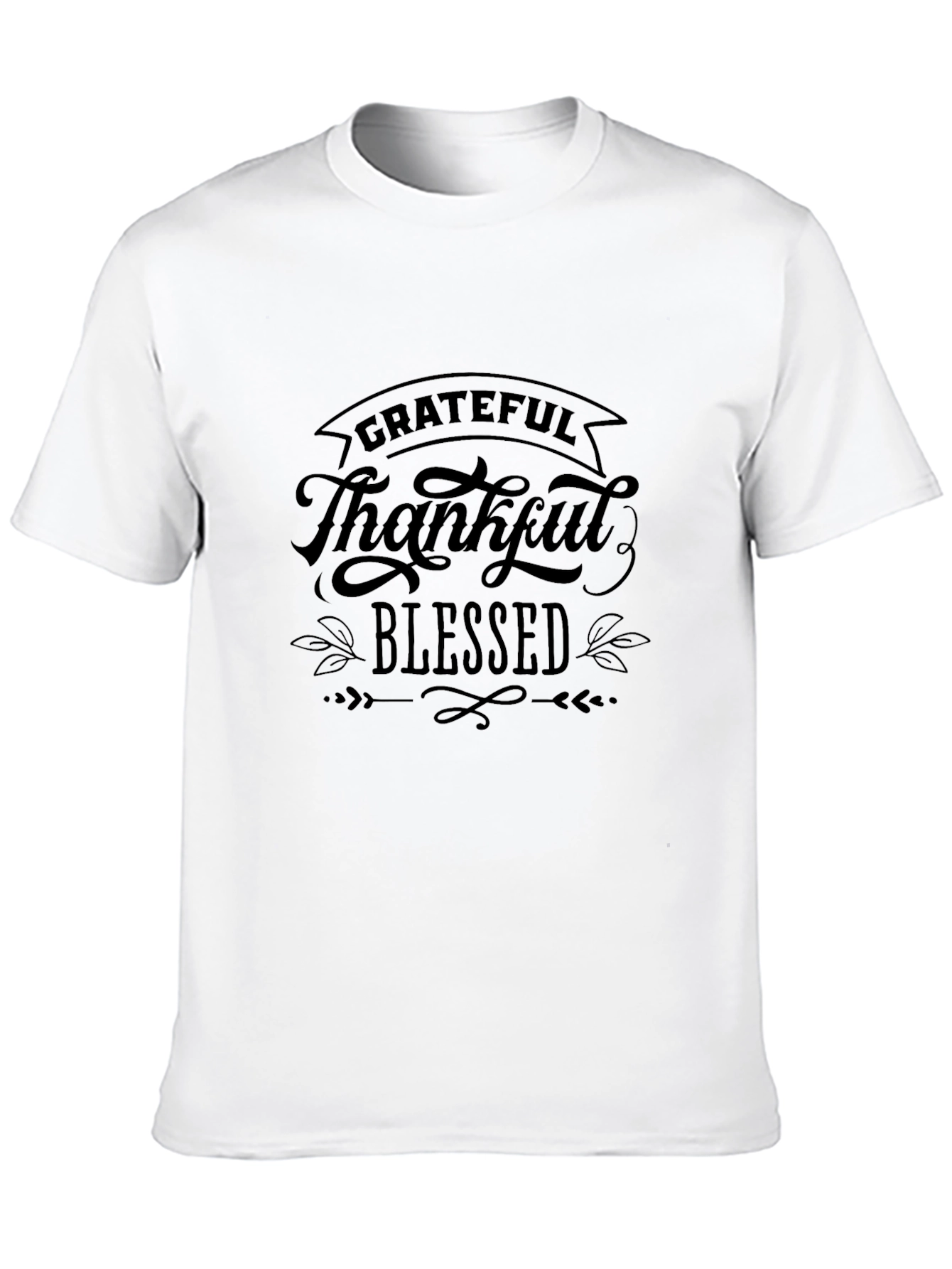 Black Grateful Thankful Blessed Graphic T-Shirt view 10