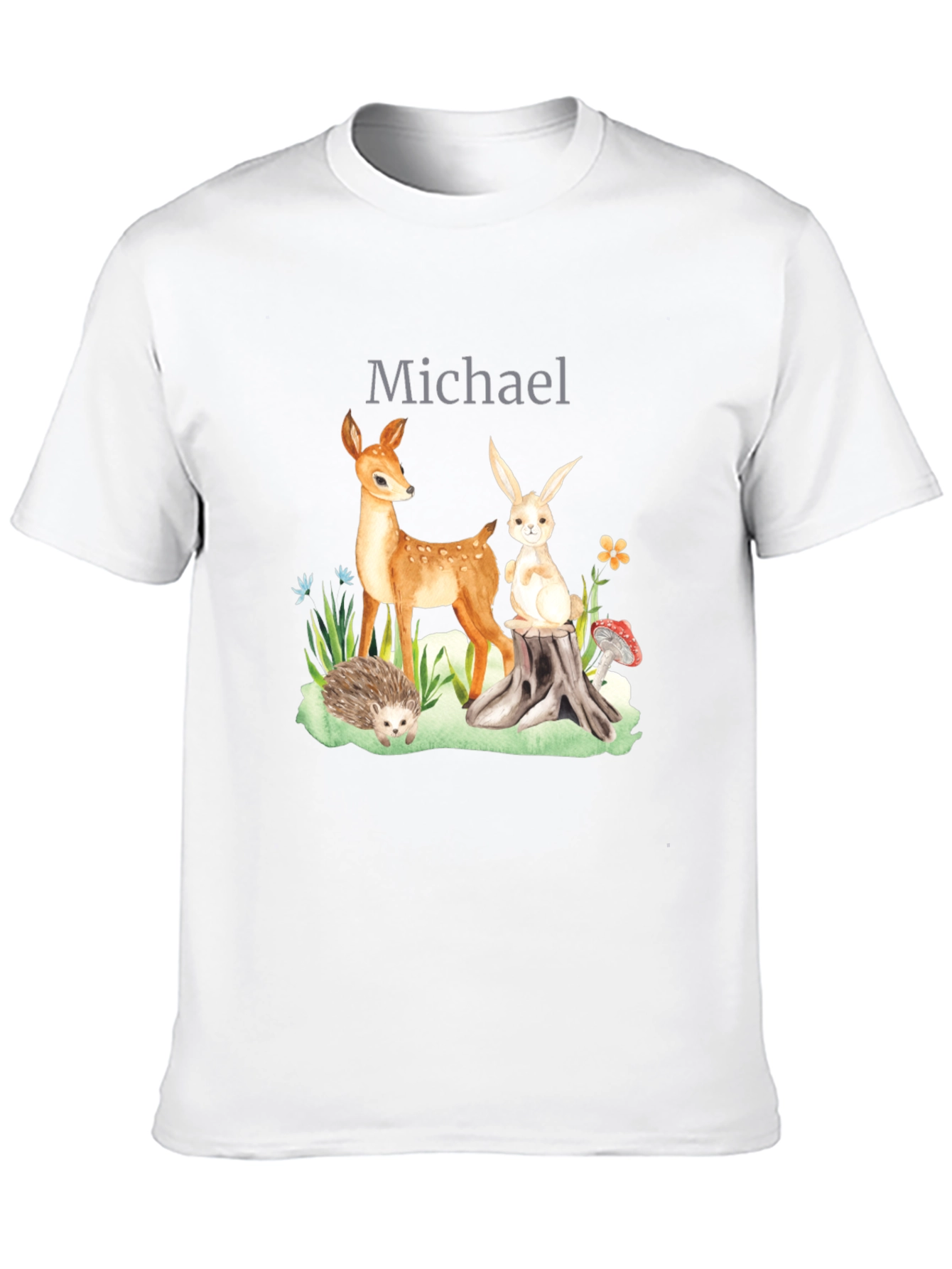 Black Personalized Woodland Animals T-Shirt view 10