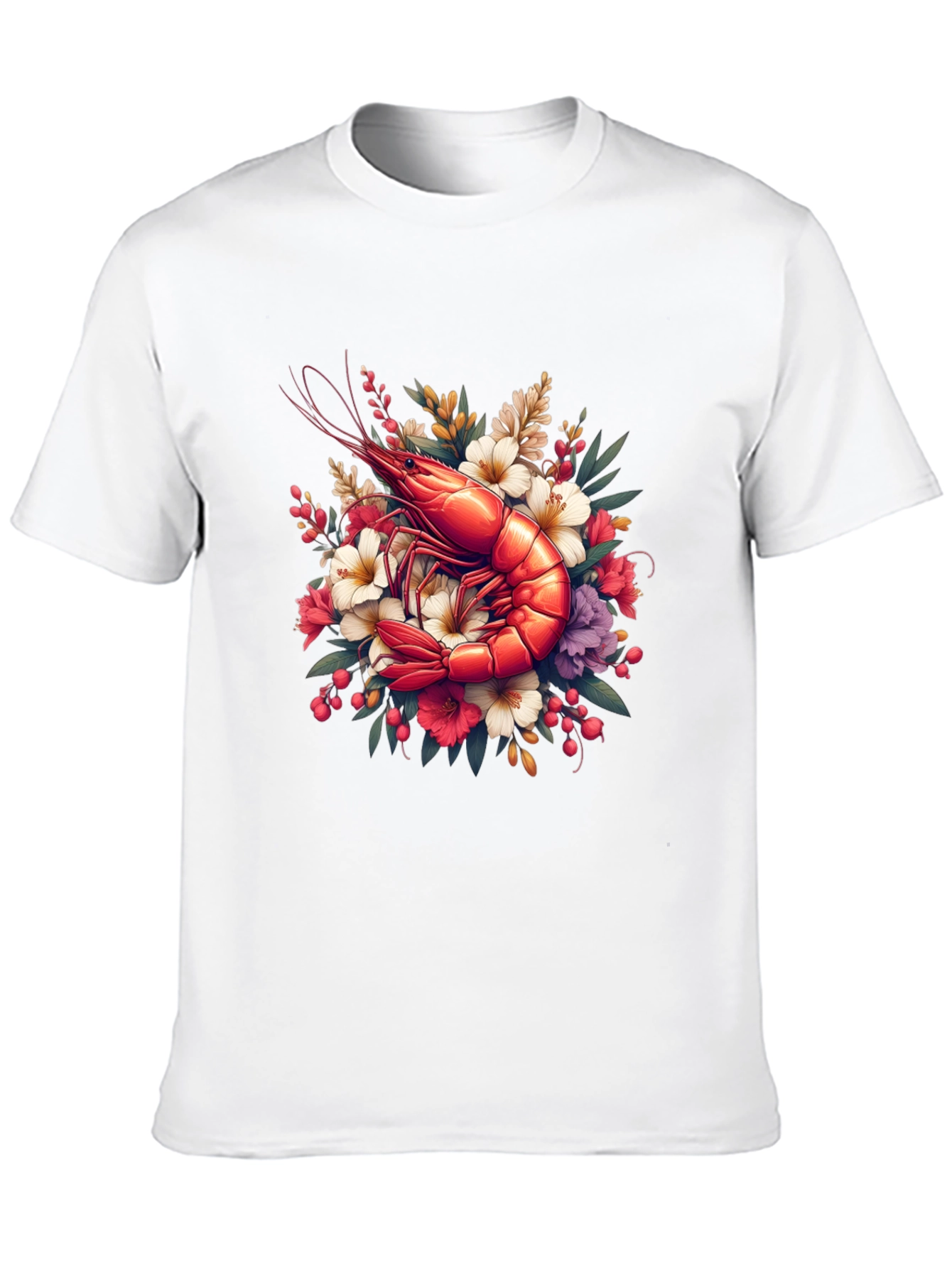 Black Shrimp Floral Graphic Tee view 10