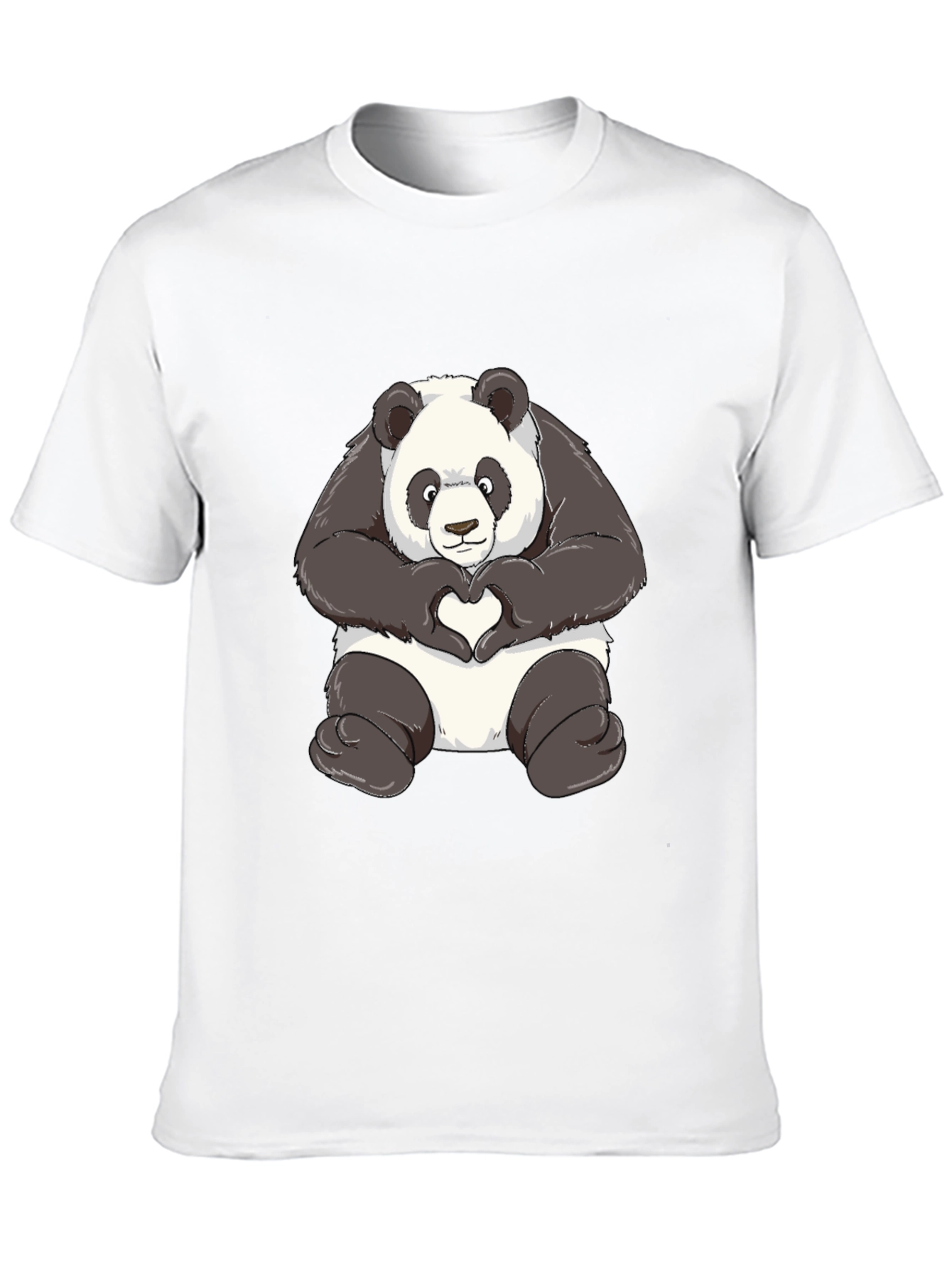 Black Panda Heart Hands Graphic T-Shirt - Black view 10