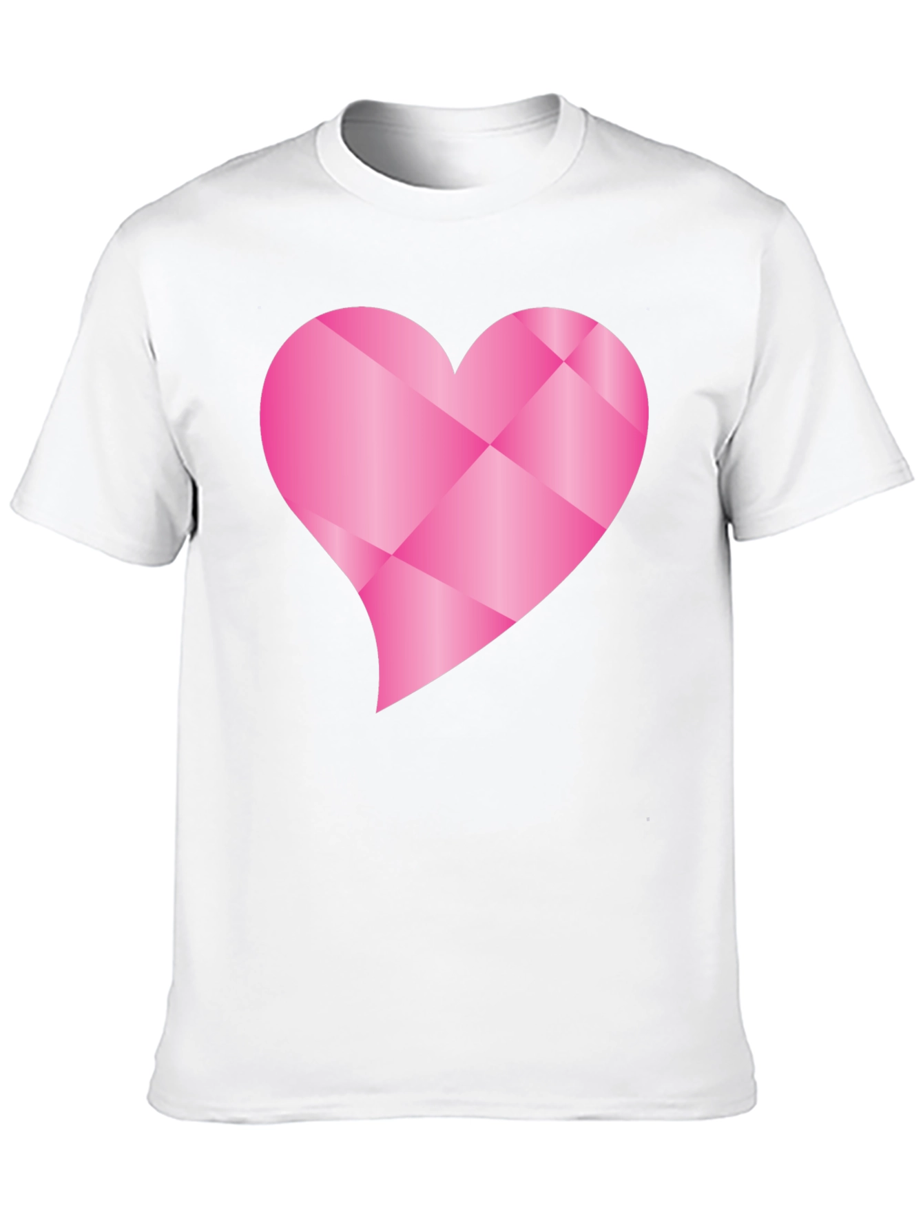 Black Geometric Pink Heart Graphic Black T-Shirt view 10