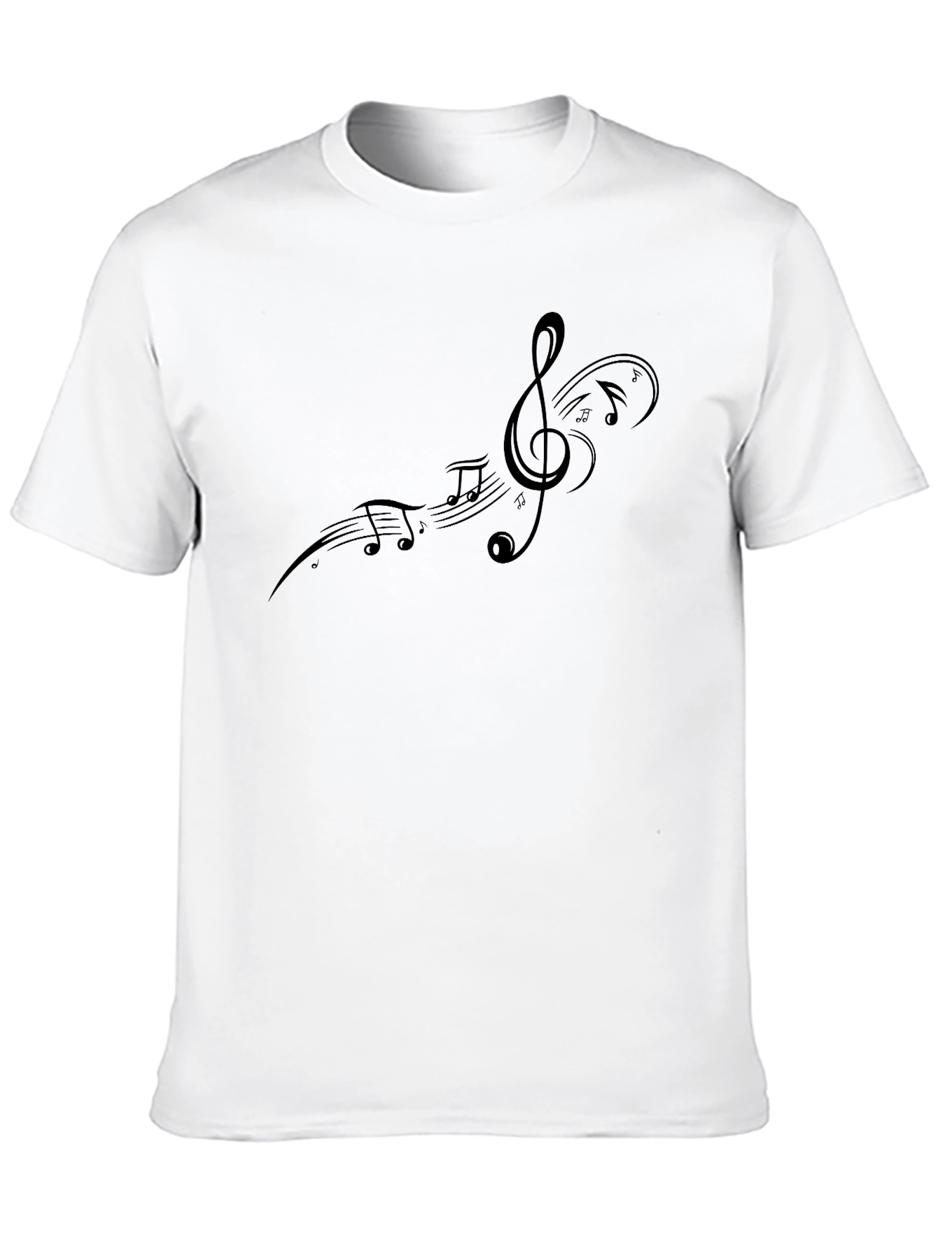 Black Musical Note Graphic Tee - Black Cotton Blend view 10
