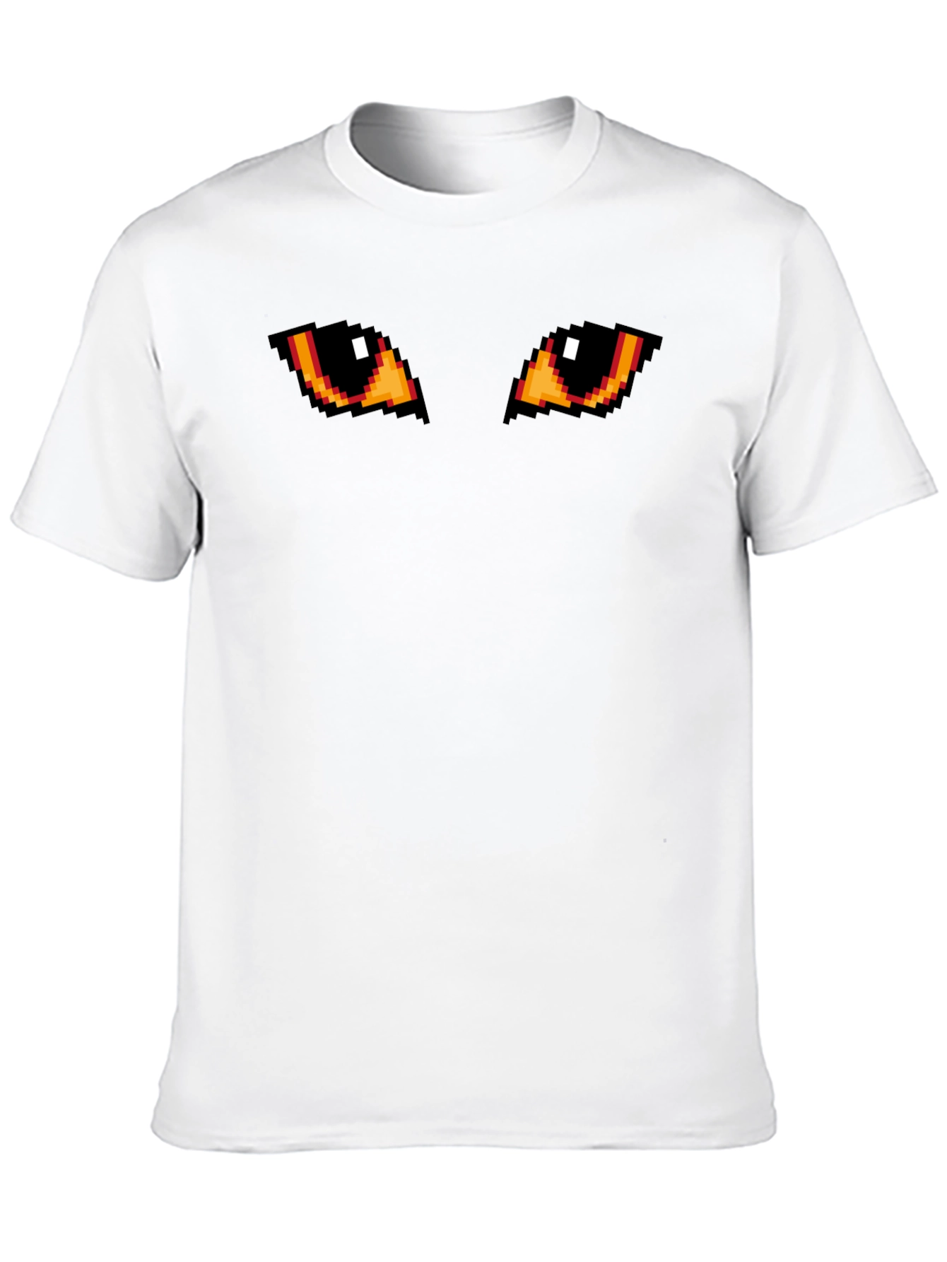 Black Pixelated Eyes Black T-Shirt view 10