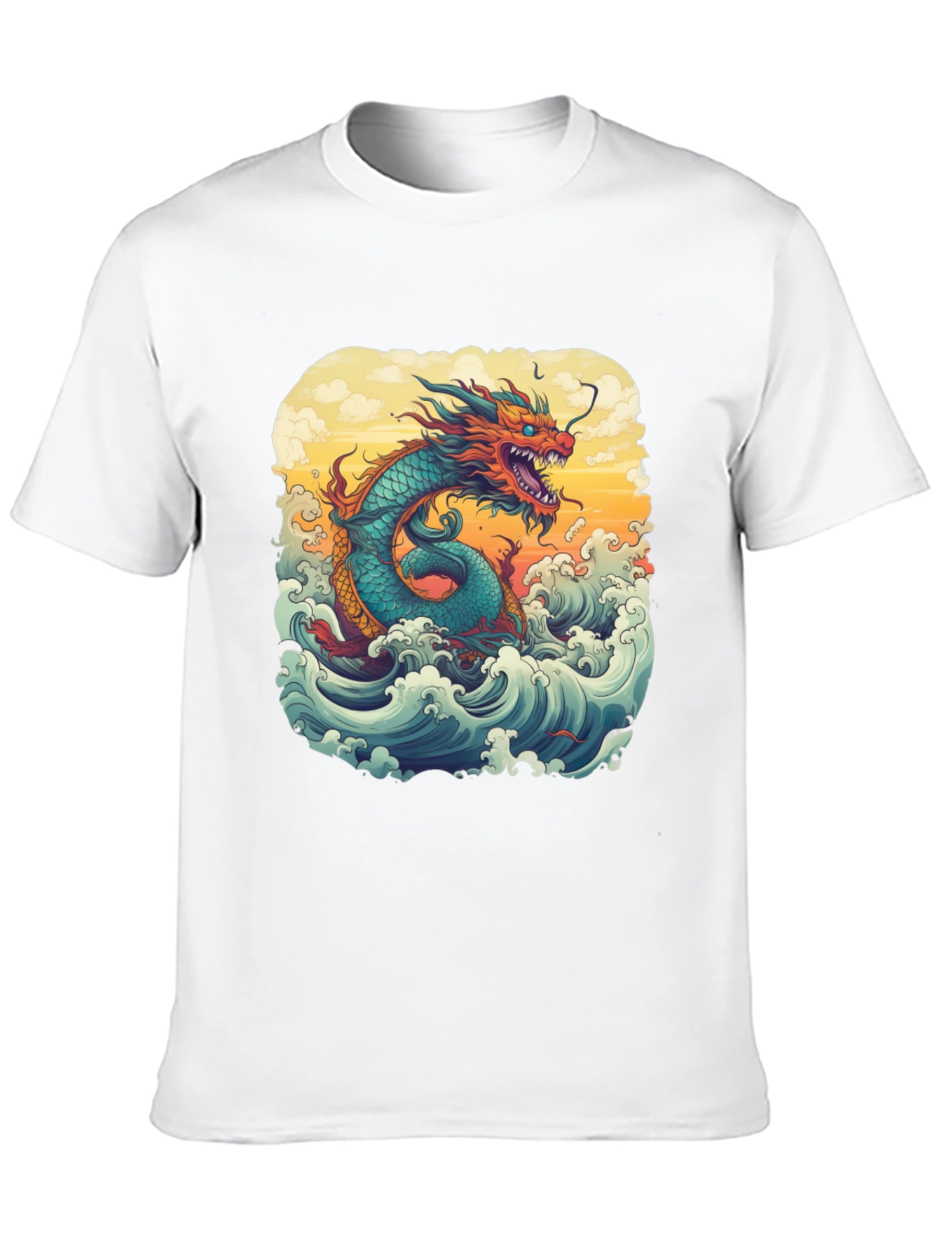 Black Dragon Wave Graphic Tee - Unique Design view 10