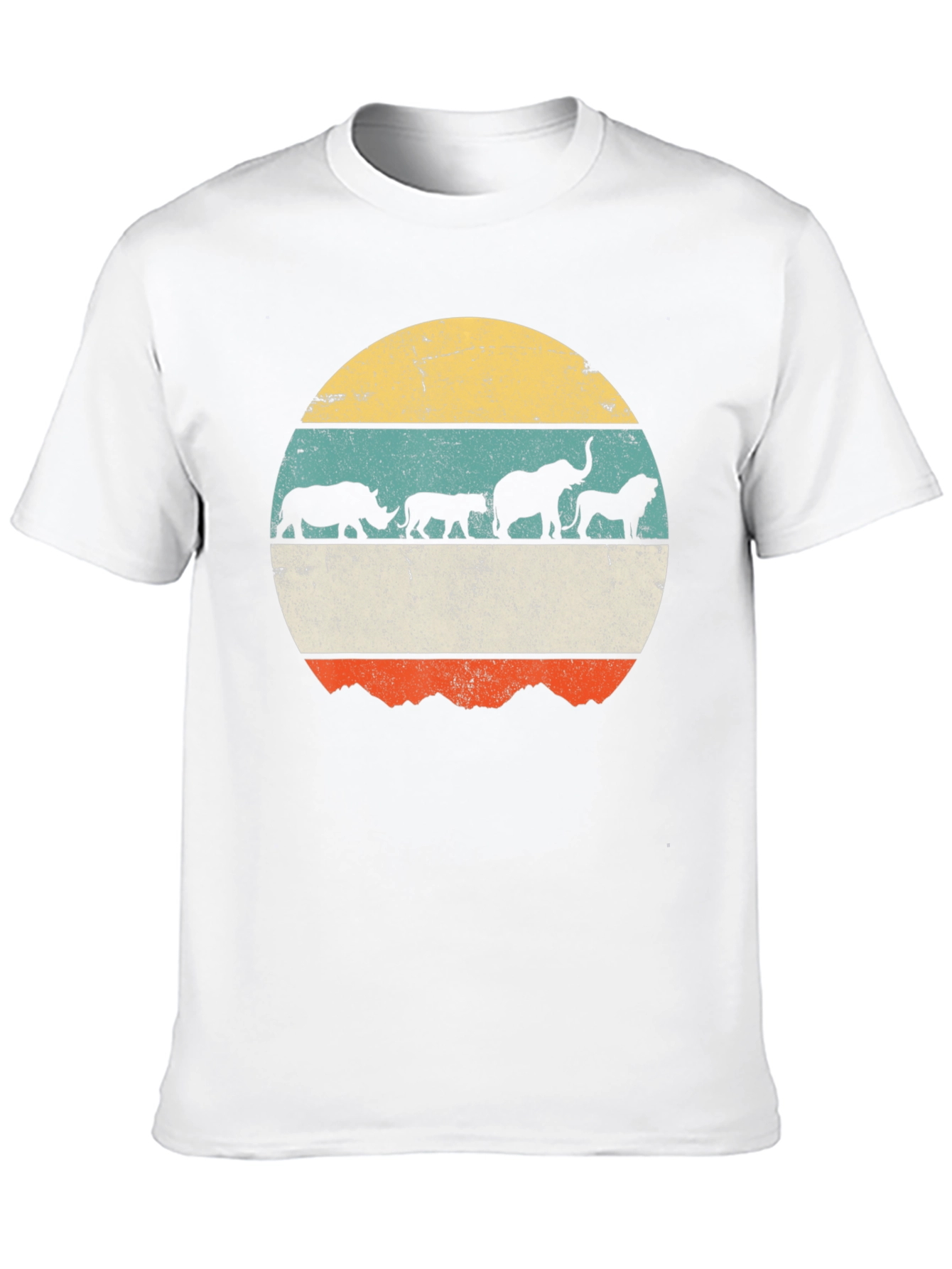 Black Retro Safari Animal T-Shirt view 10