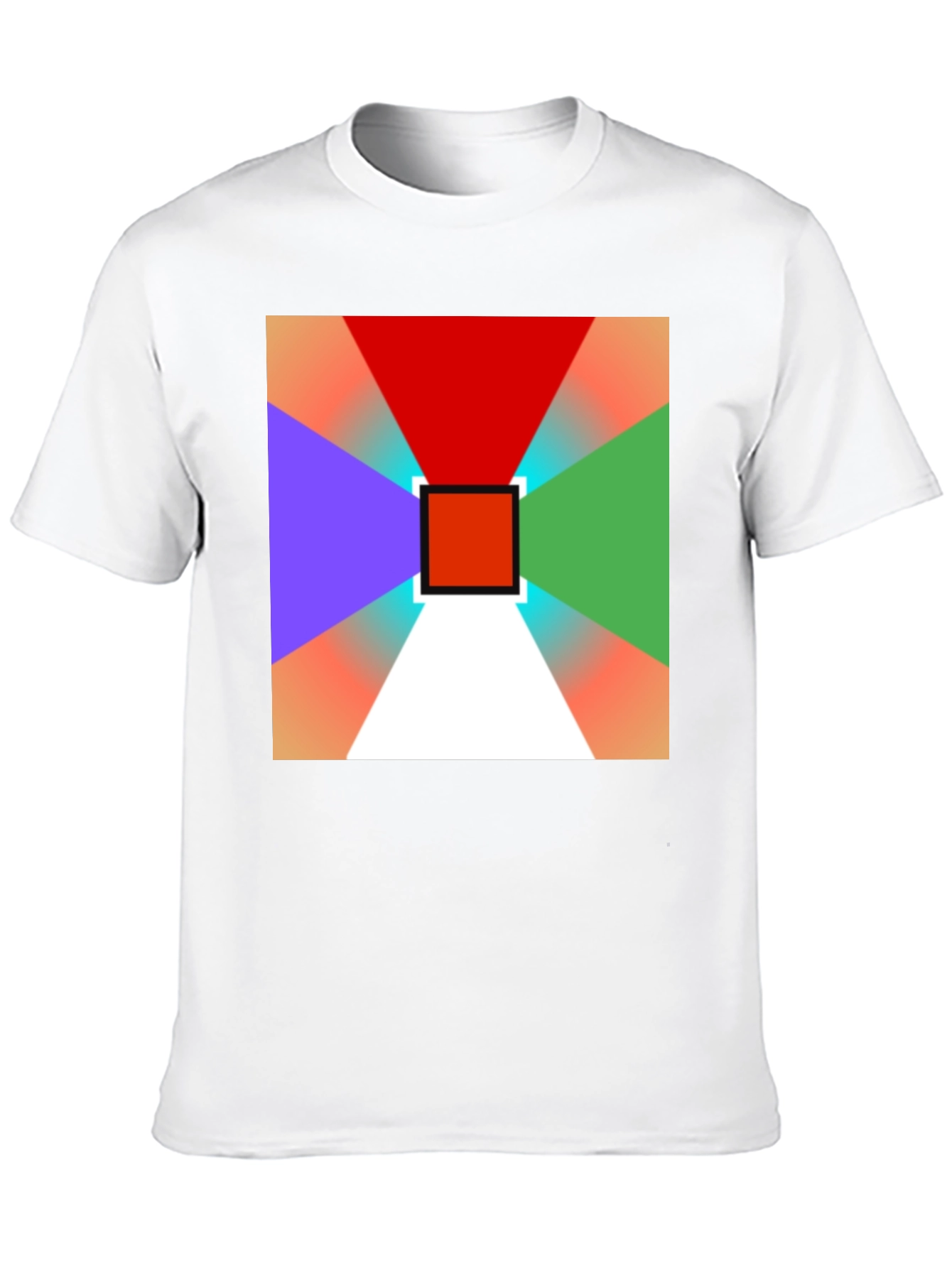 Black Geometric Prism T-Shirt: Vivid Colors, Modern Design view 10