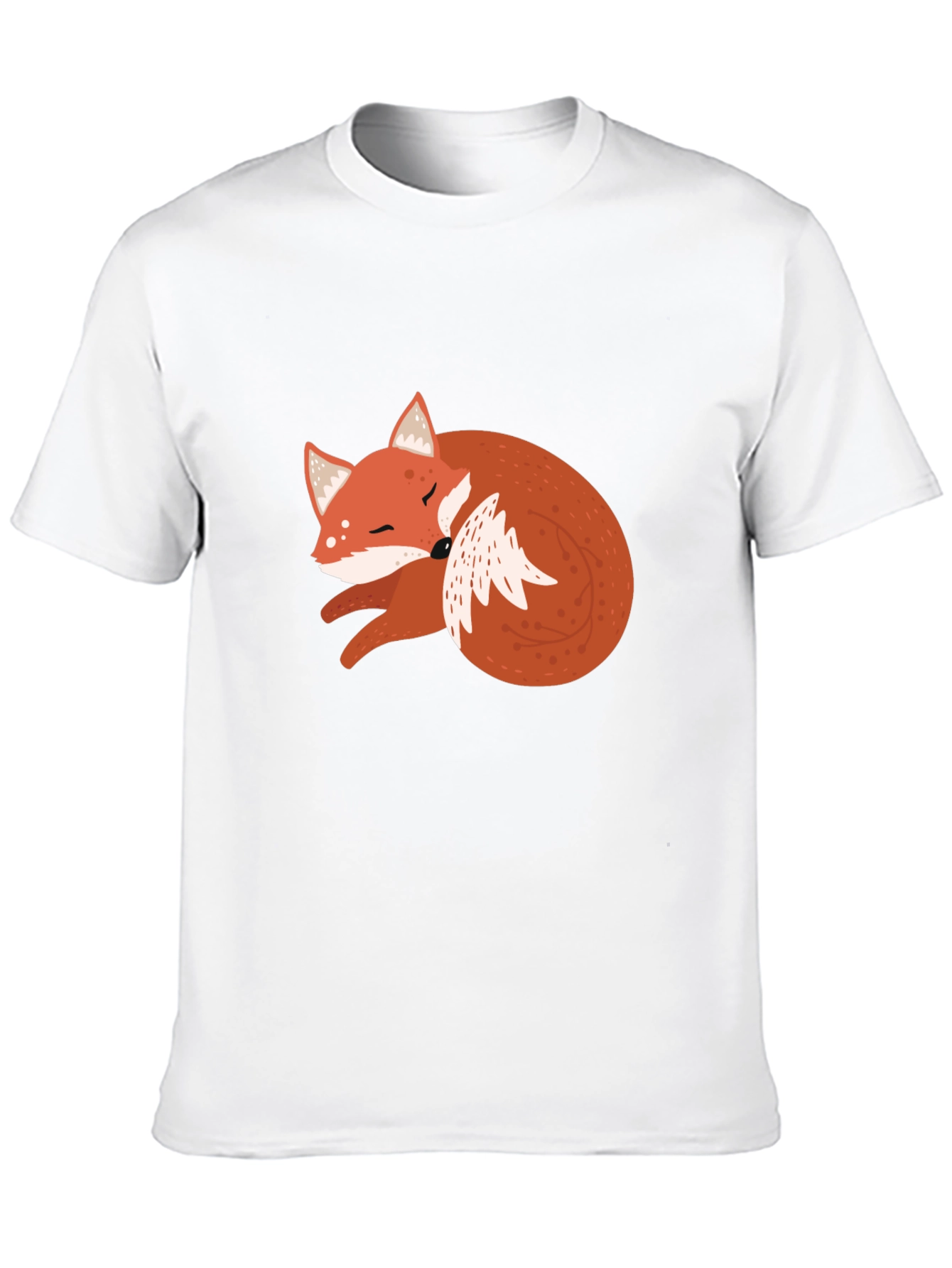 Black Cute Fox Graphic Tee - Soft Black Cotton T-Shirt view 10