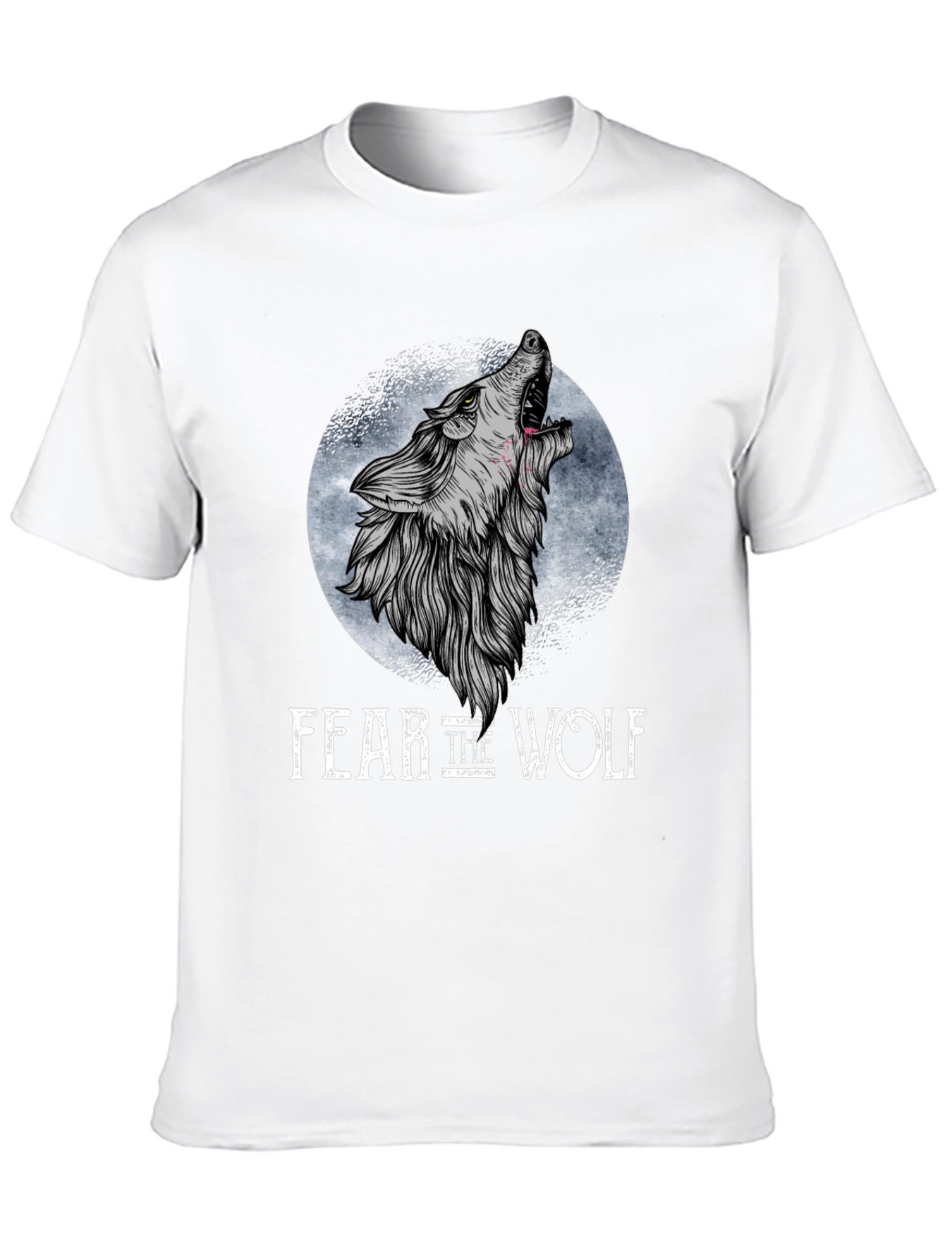 Black Fear the Wolf Graphic T-Shirt - Black Wolf Design view 10