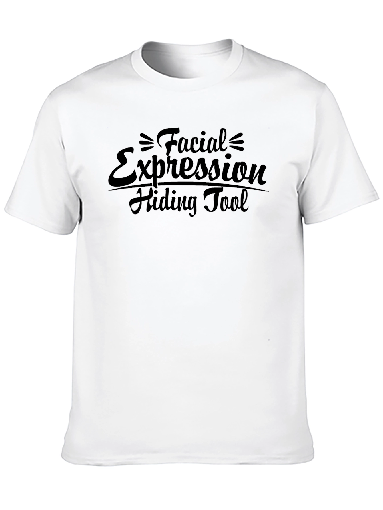 Black Facial Expression Hiding Tool T-Shirt - Black Crew Neck Tee view 10