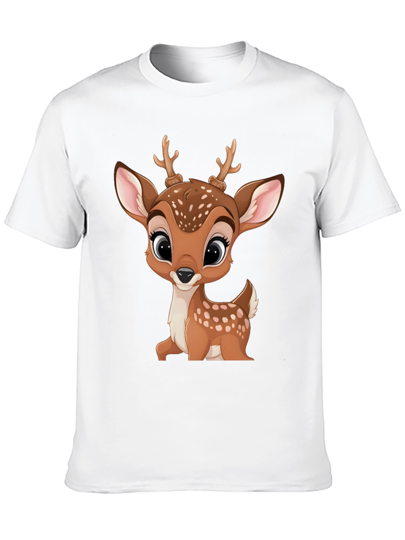 Black Cute Cartoon Deer Graphic T-Shirt view 10