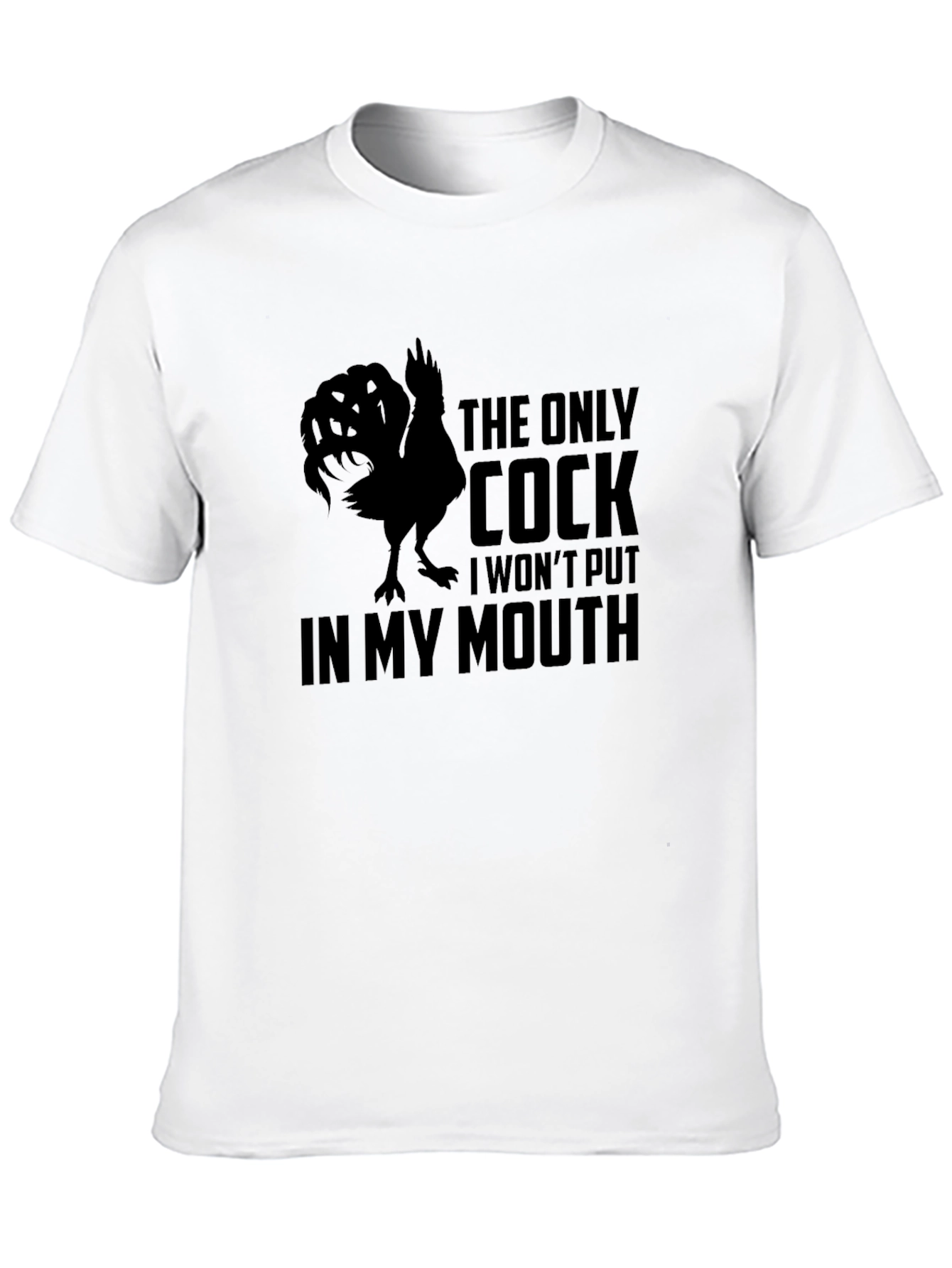 Black Funny Cock Graphic Men's T-Shirt view 10