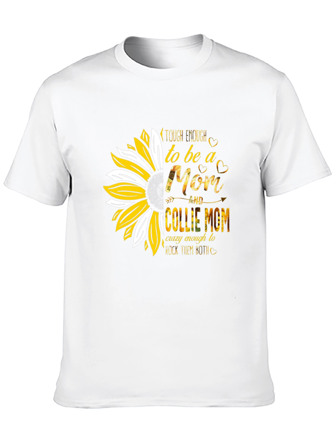 Black Sunflower Collie Mom T-Shirt - Cute Dog Lover Tee view 10