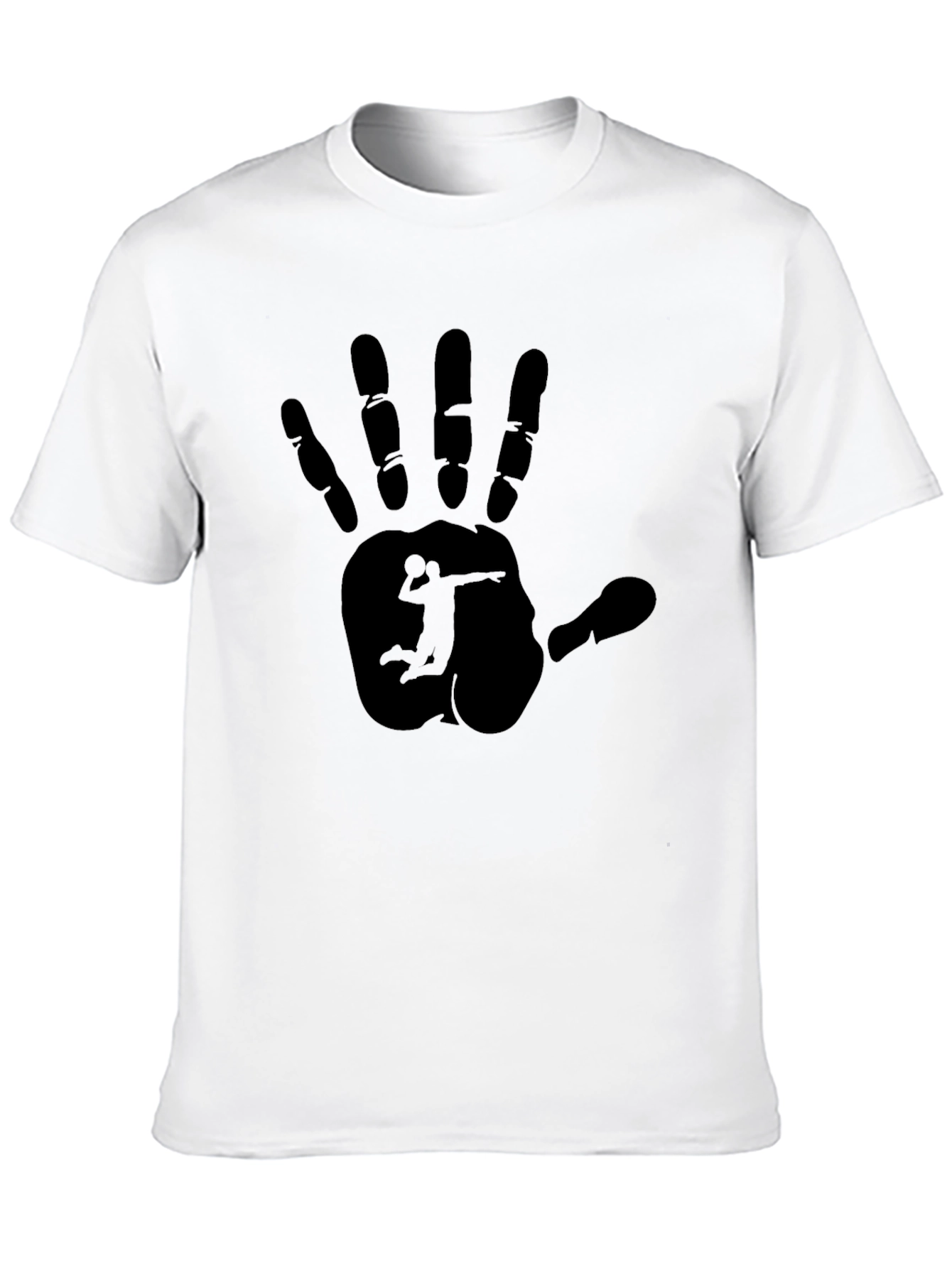 Black Volleyball Handprint Graphic Tee - Black view 10