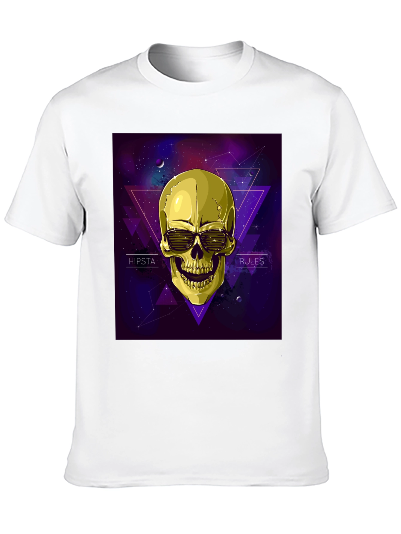 Black Hipster Skull Graphic Tee - Black view 10