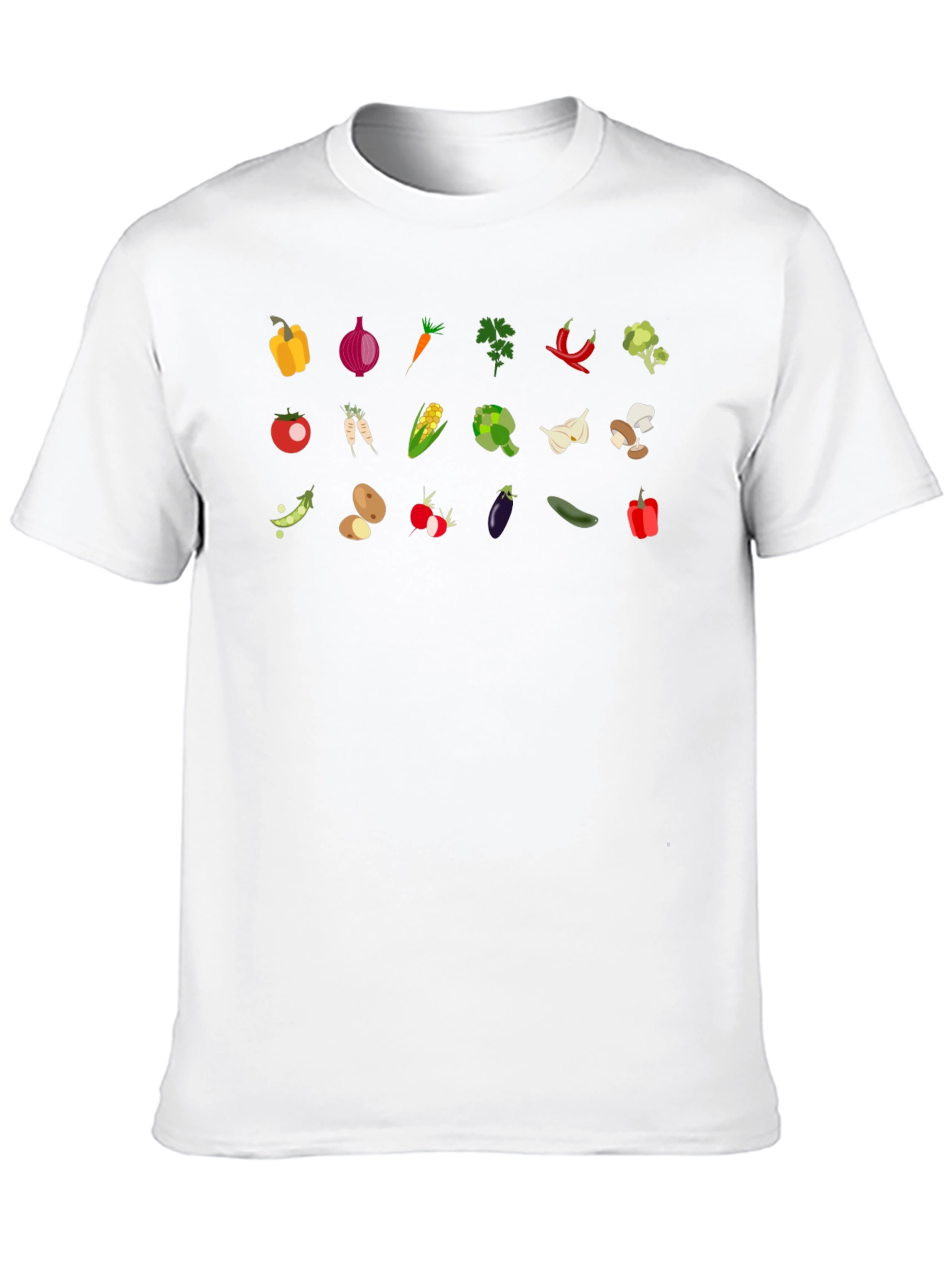 Black Vegetable Pattern T-Shirt | Stylish & Unique Design view 10