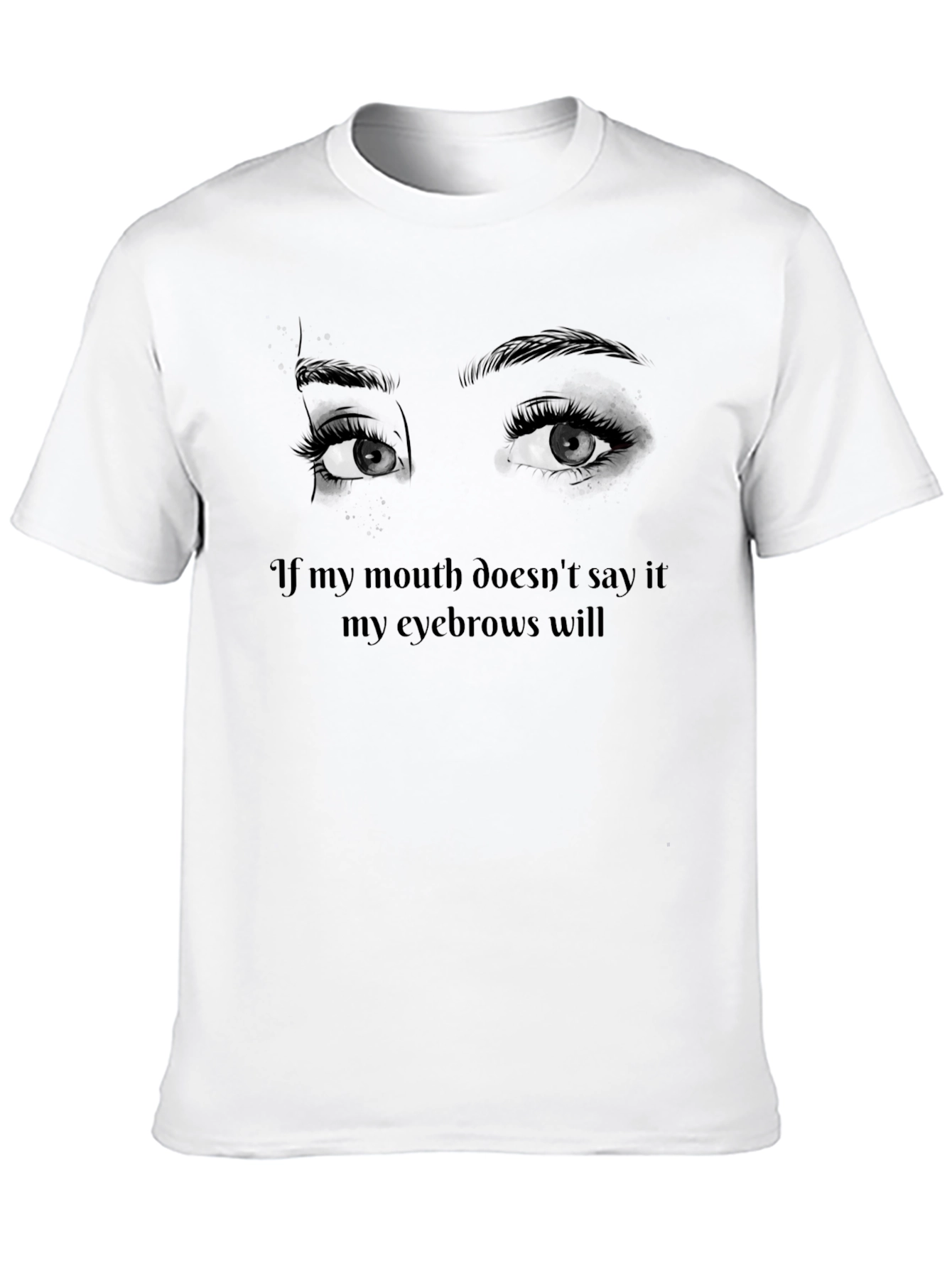 Black Eyebrow Statement Graphic Tee - Unisex Fashion view 10
