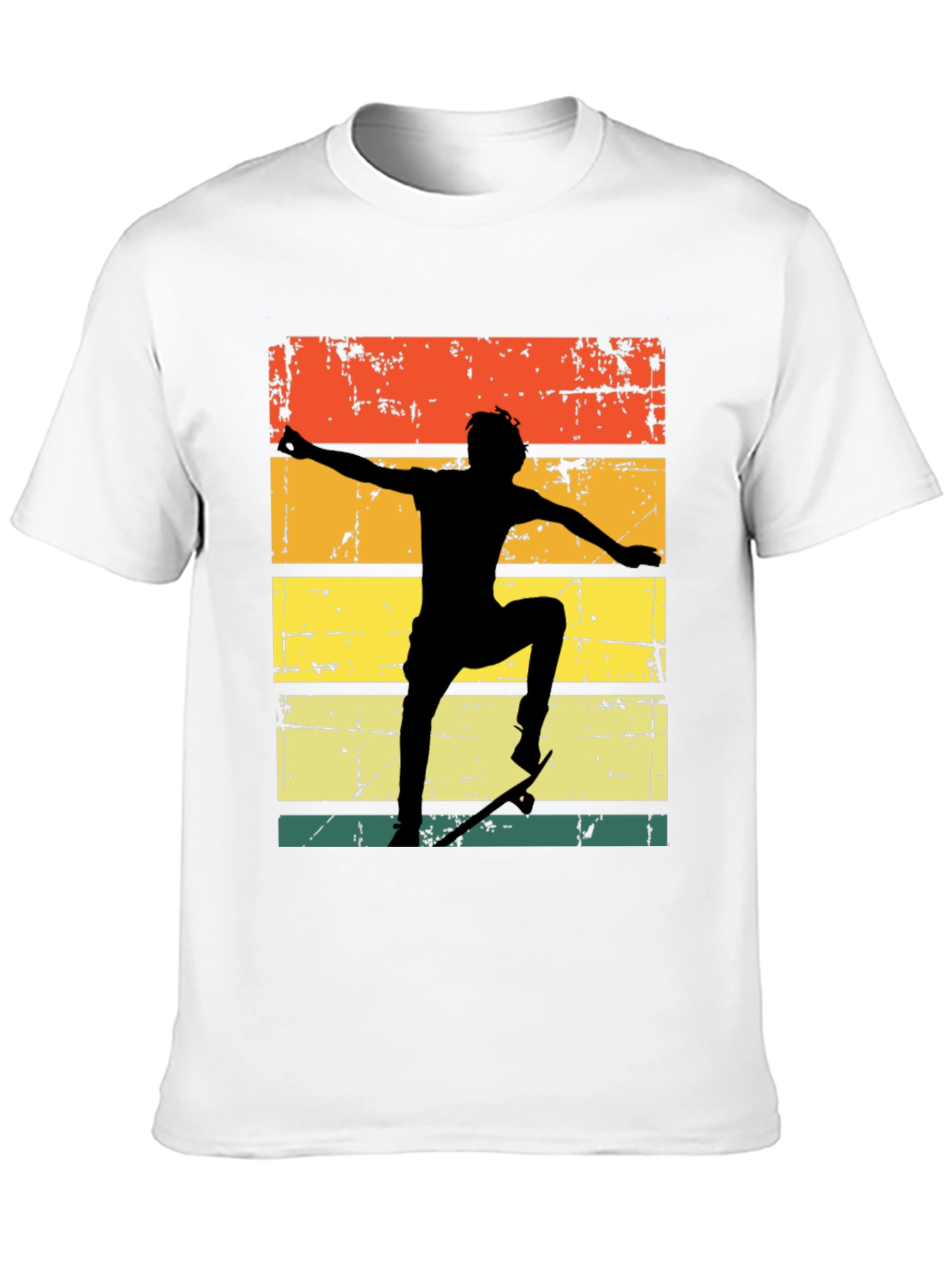 Black Retro Skateboarder Graphic T-Shirt view 10