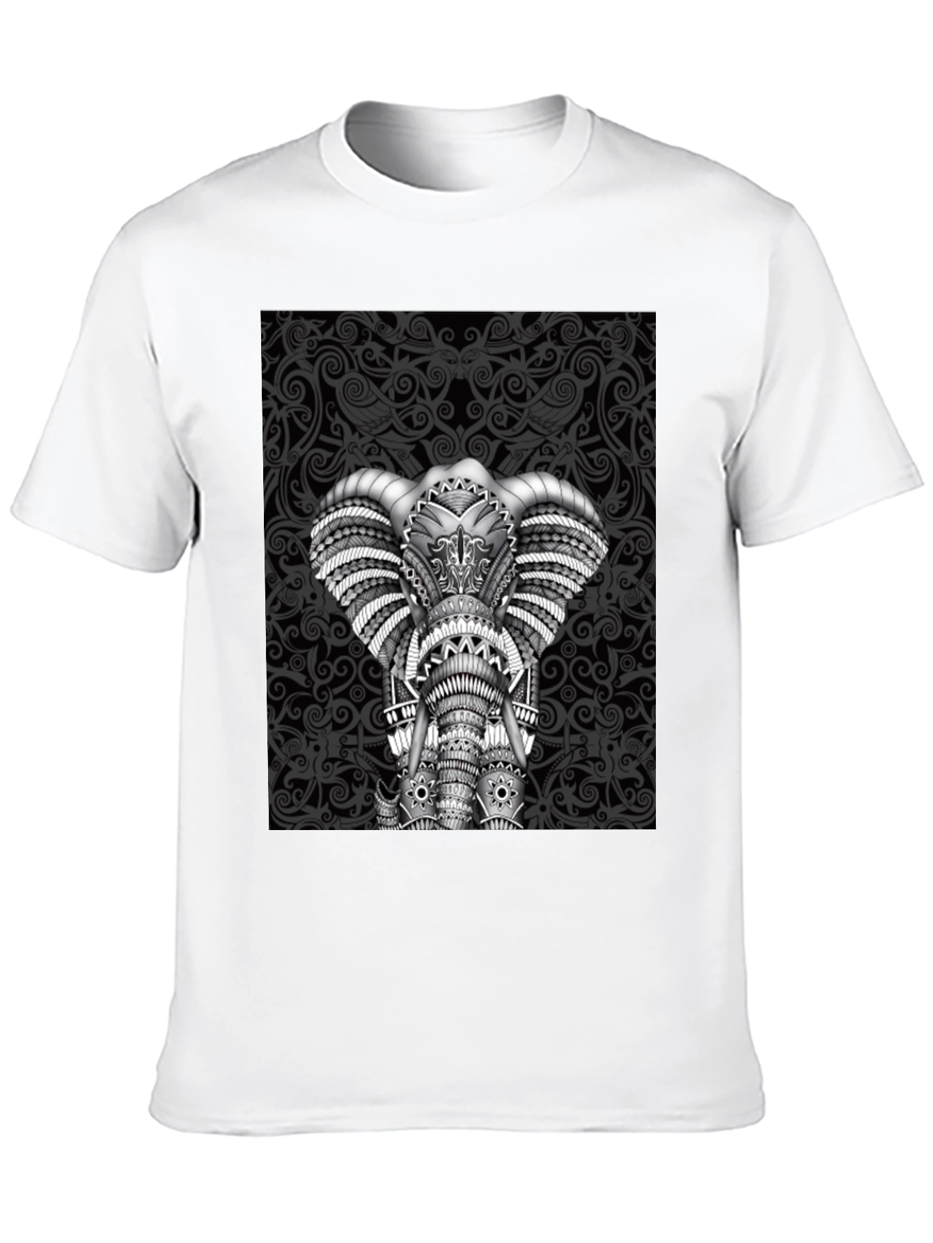 Black Elephant Graphic Tee - Black Crew Neck Shirt view 10