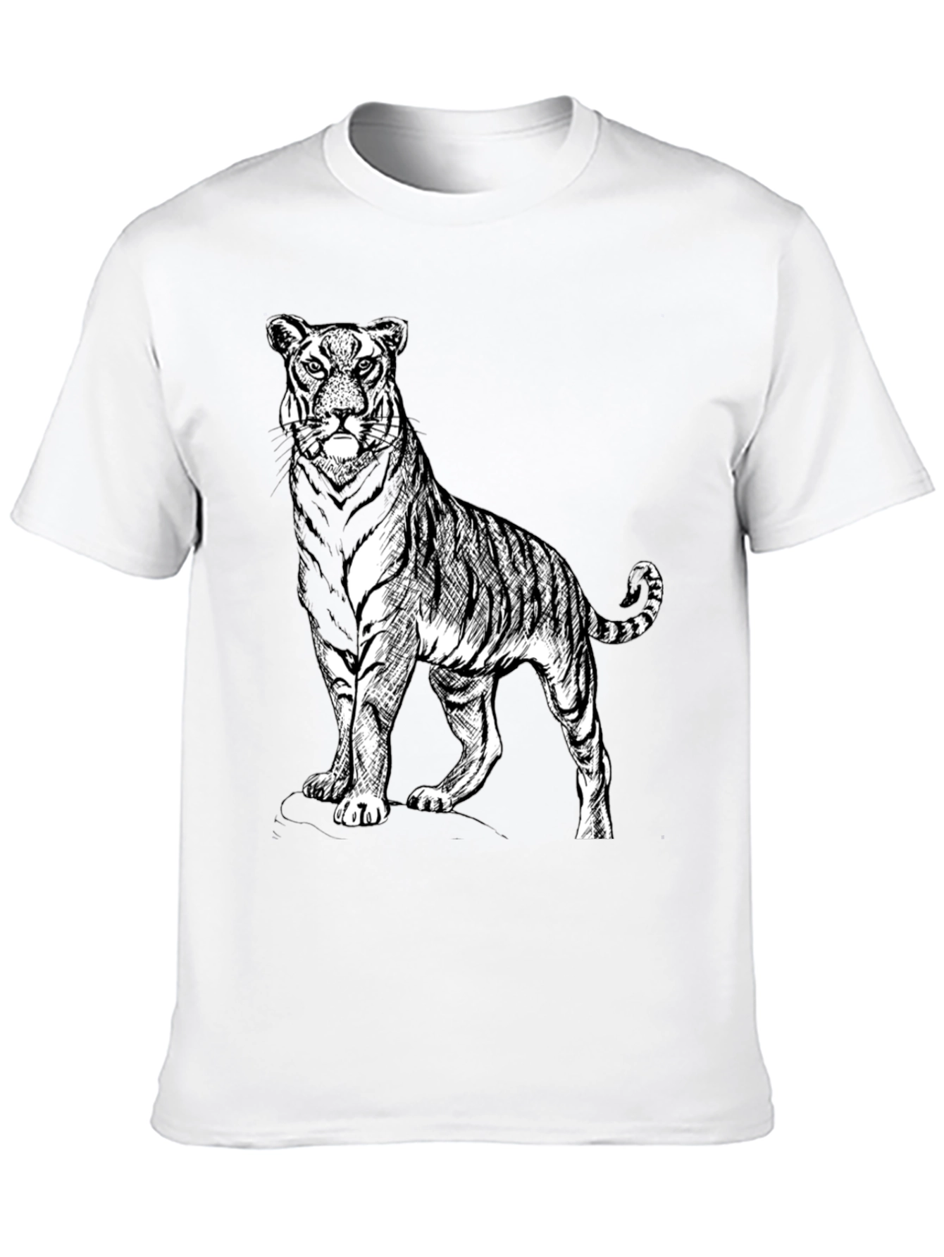 Black Bold Tiger Graphic Tee - Black Cotton Blend Shirt view 10