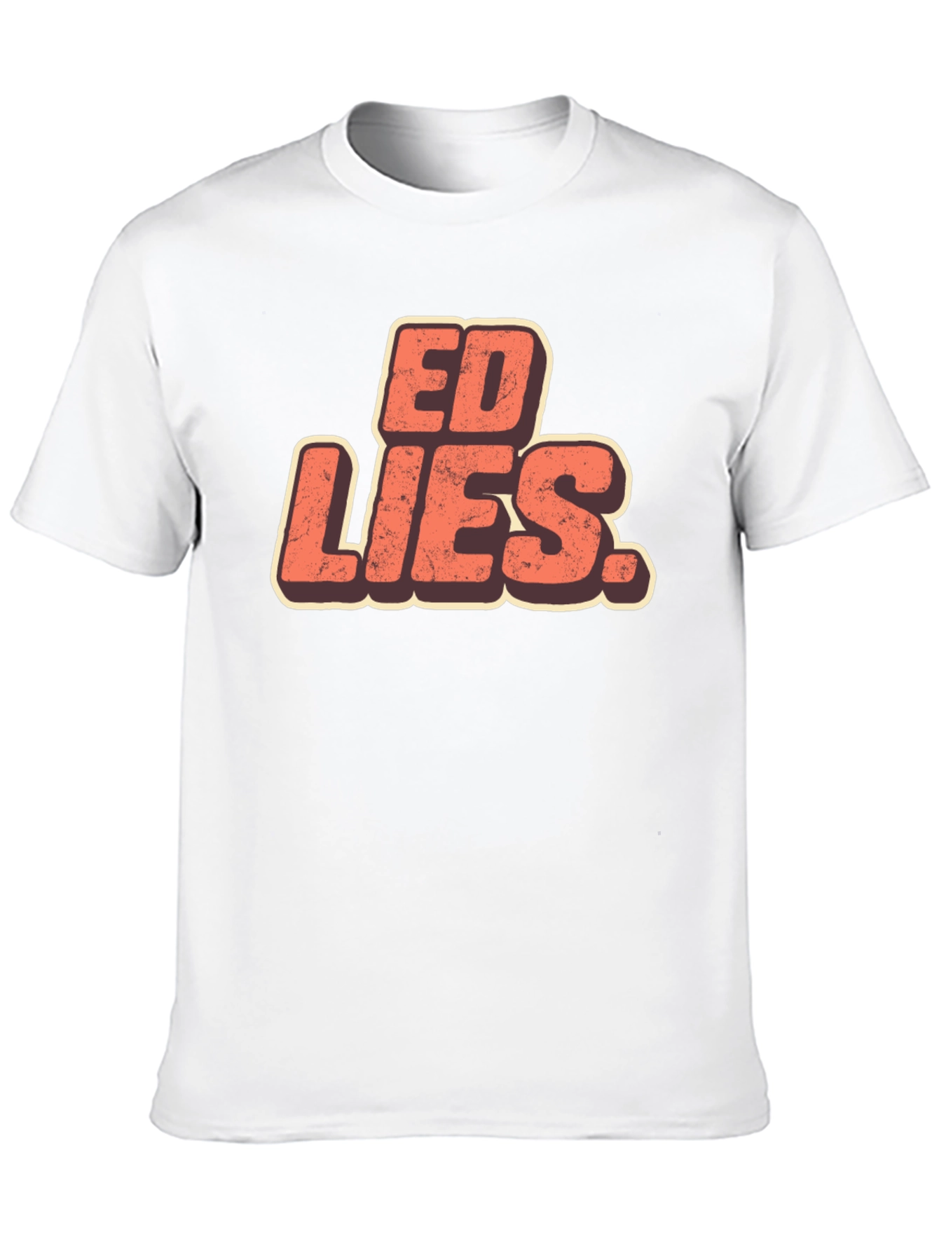 Black Ed Lies T-Shirt - Retro Design Black Tee view 10